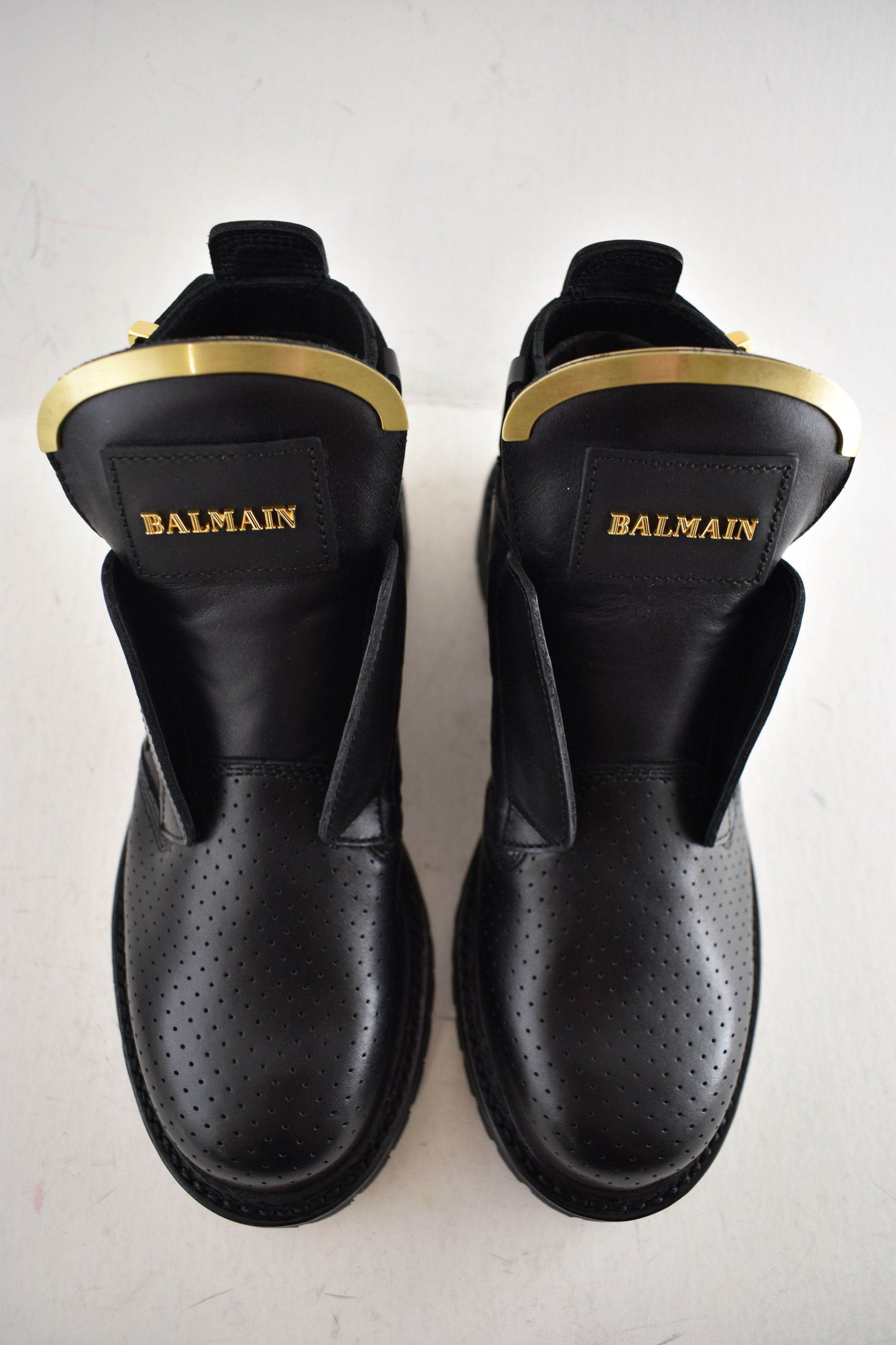 Balmain King Taiga Ranger Leather Perforated Gold Biker Moto Boot 36 Size US 6 / IT 36 - 6 Thumbnail