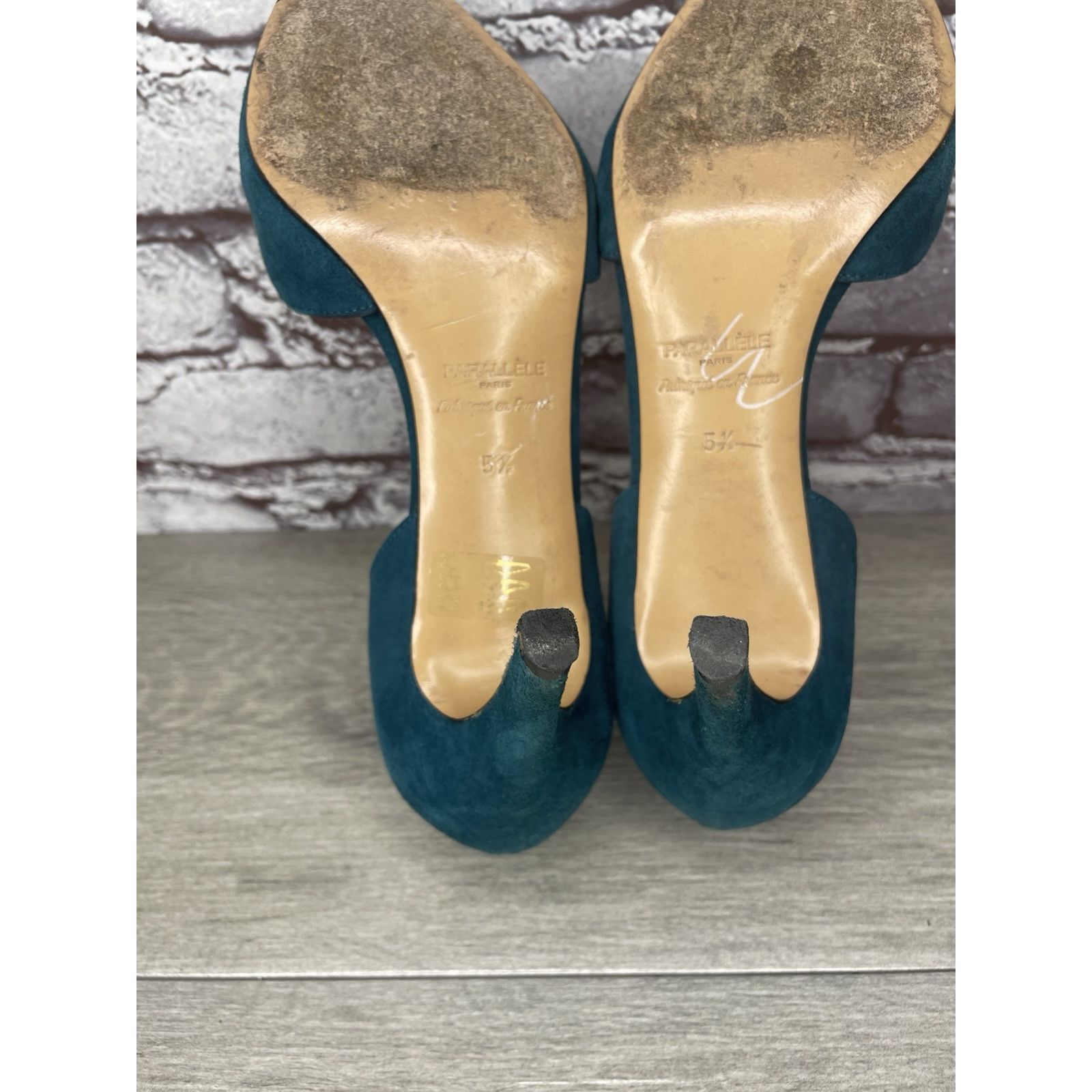 Other Parallele Blue Suede Leather Pointed Toe Stilettos Heels Wom Size US 7.5 / IT 37.5 - 10 Thumbnail