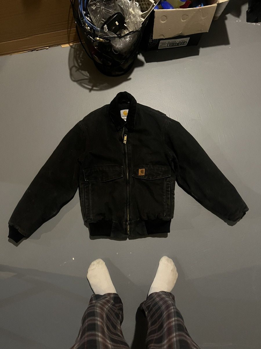 image of Carhartt Cargo Jacket Black in Brown, Men's (Size Small)