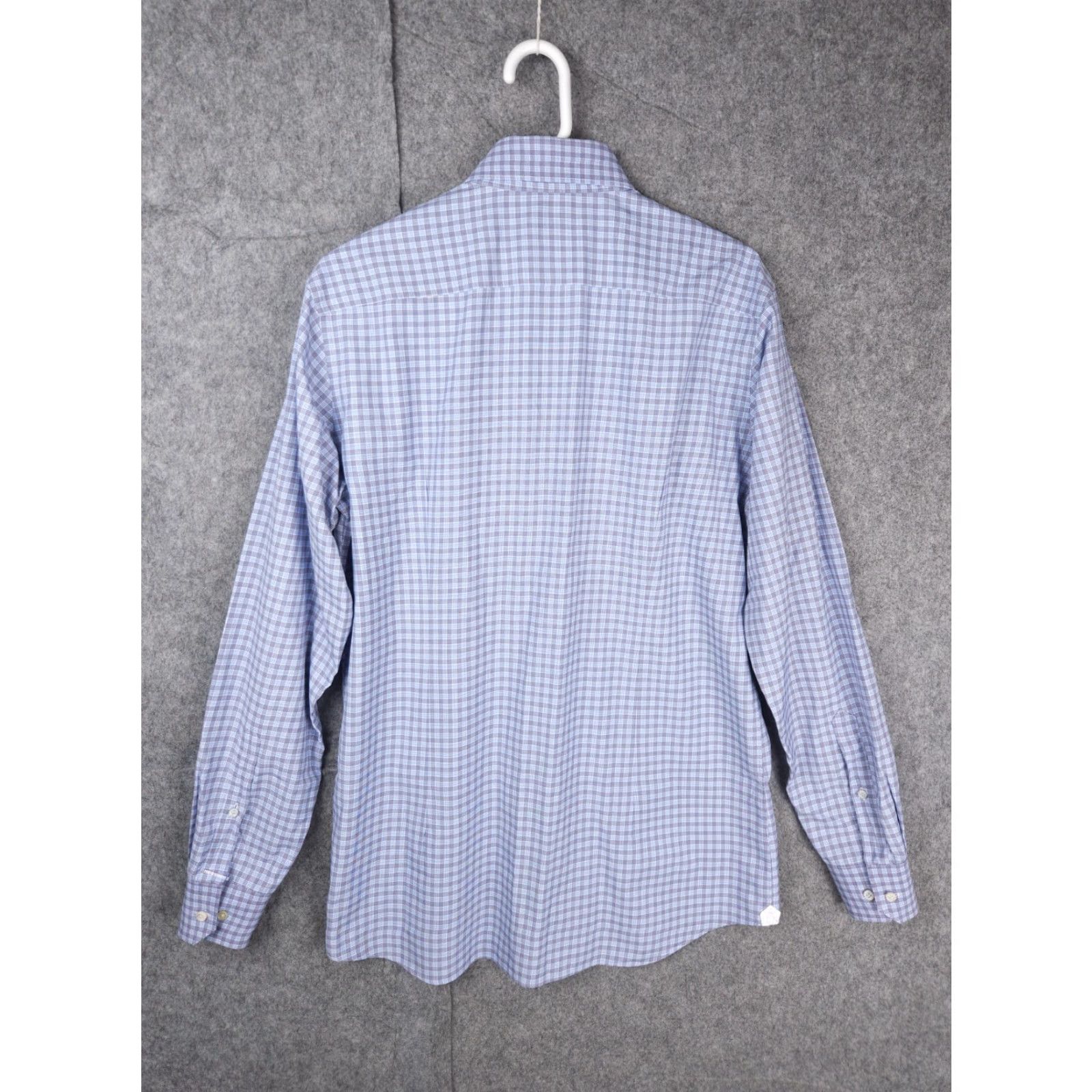 Vintage Emanuel Berg Shirt Mens 16 / 41 Modern Fit Blue Check Long Sleeve Button Up Dress Shirt Mens Blue Check Long Sleeve Button Up Size US M / EU 48-50 / 2 - 3 Thumbnail