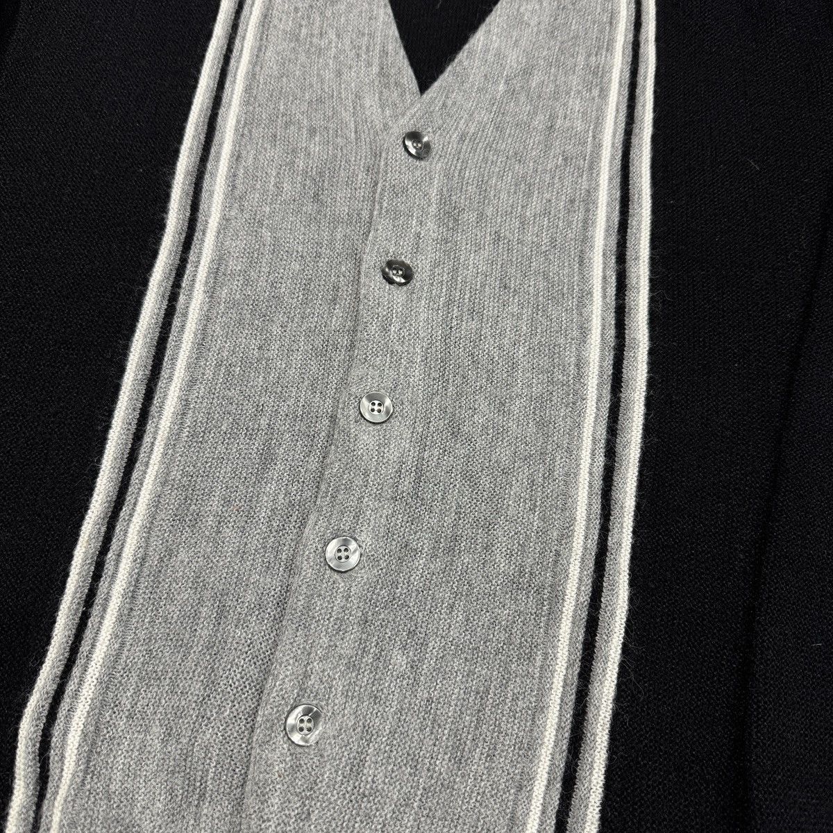 Vintage 60s Sears Striped Acrylic Cardigan Sweater USA ERD Grunge Size US M / EU 48-50 / 2 - 4 Thumbnail