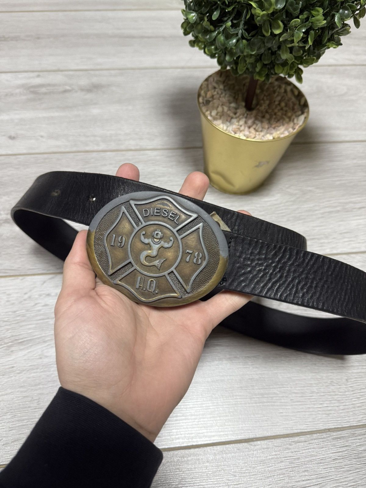 Diesel Diesel Diver RARE leather belt metallic big buckle Size ONE SIZE - 1 Thumbnail