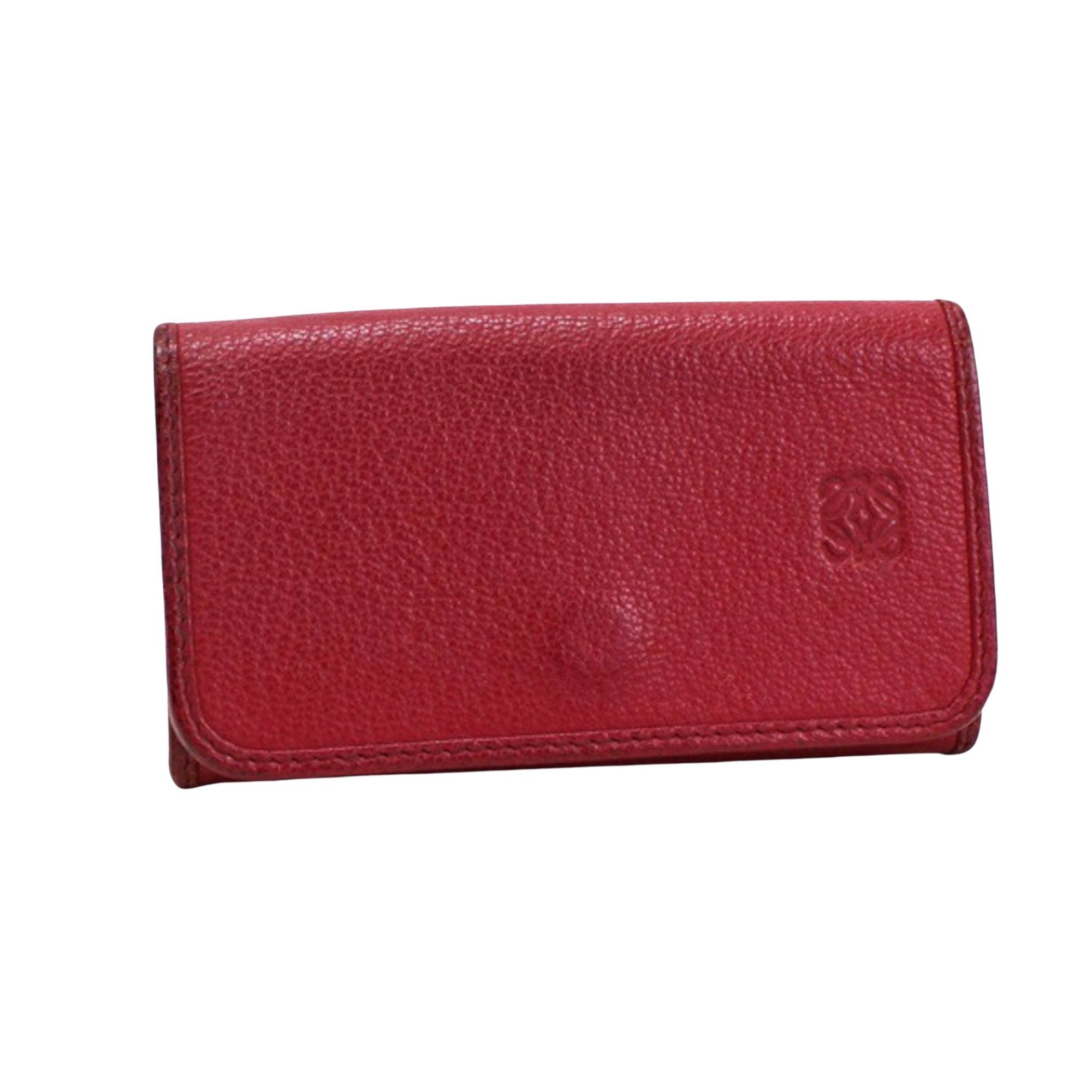 image of Loewe Key Case Wallet in Red, Women's