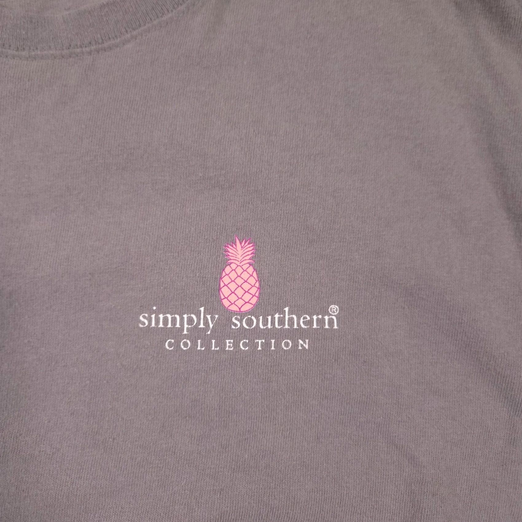 Vintage VINTAGE Simply Southern Shirt Womens M Gray Pineapple Floral Graphic Tee Top Size M / US 6-8 / IT 42-44 - 4 Thumbnail