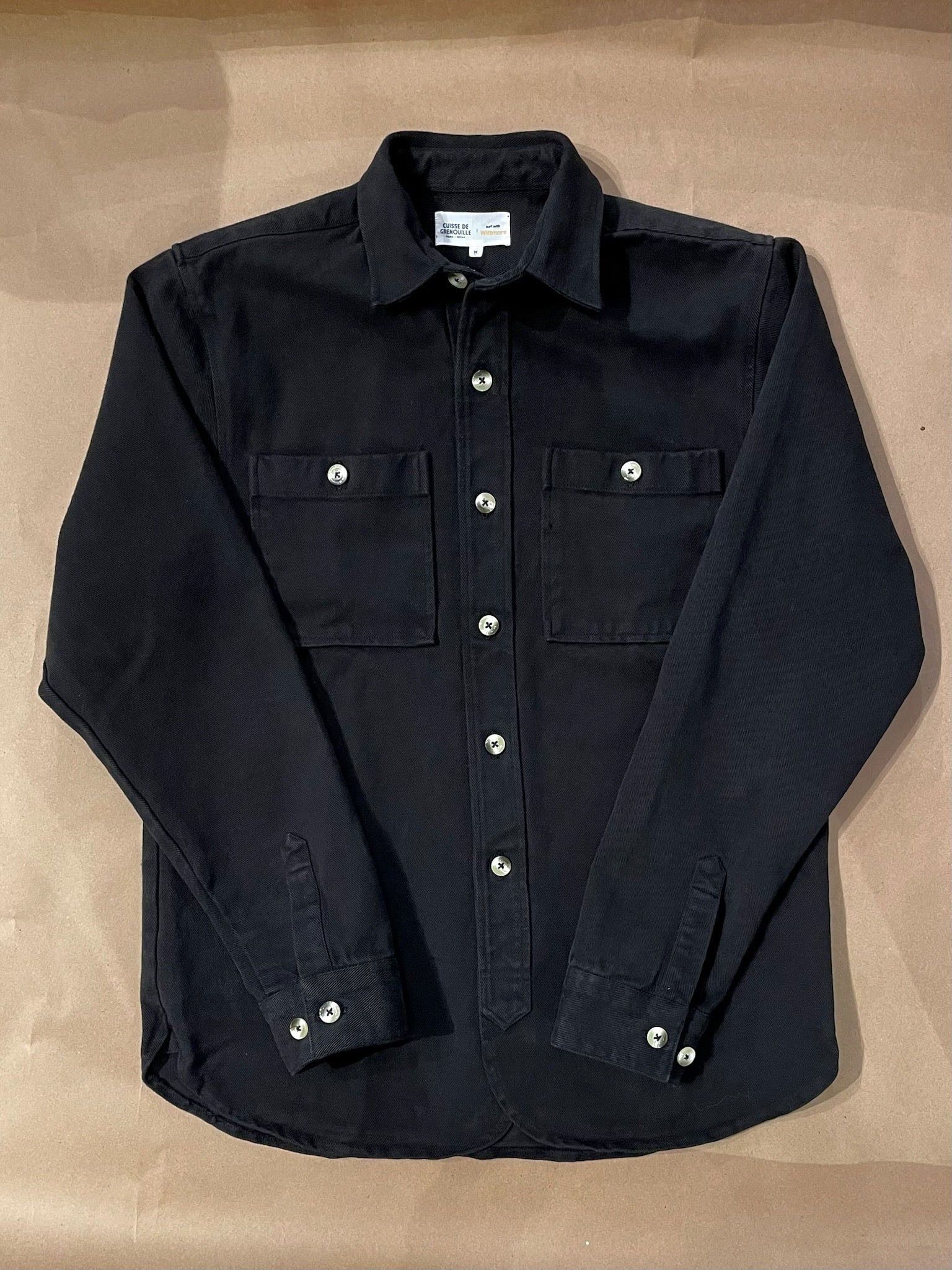 Cuisse de Grenouille Noir Twill Paris Over Shirt Size US XL / EU 56 / 4 - 1 Thumbnail