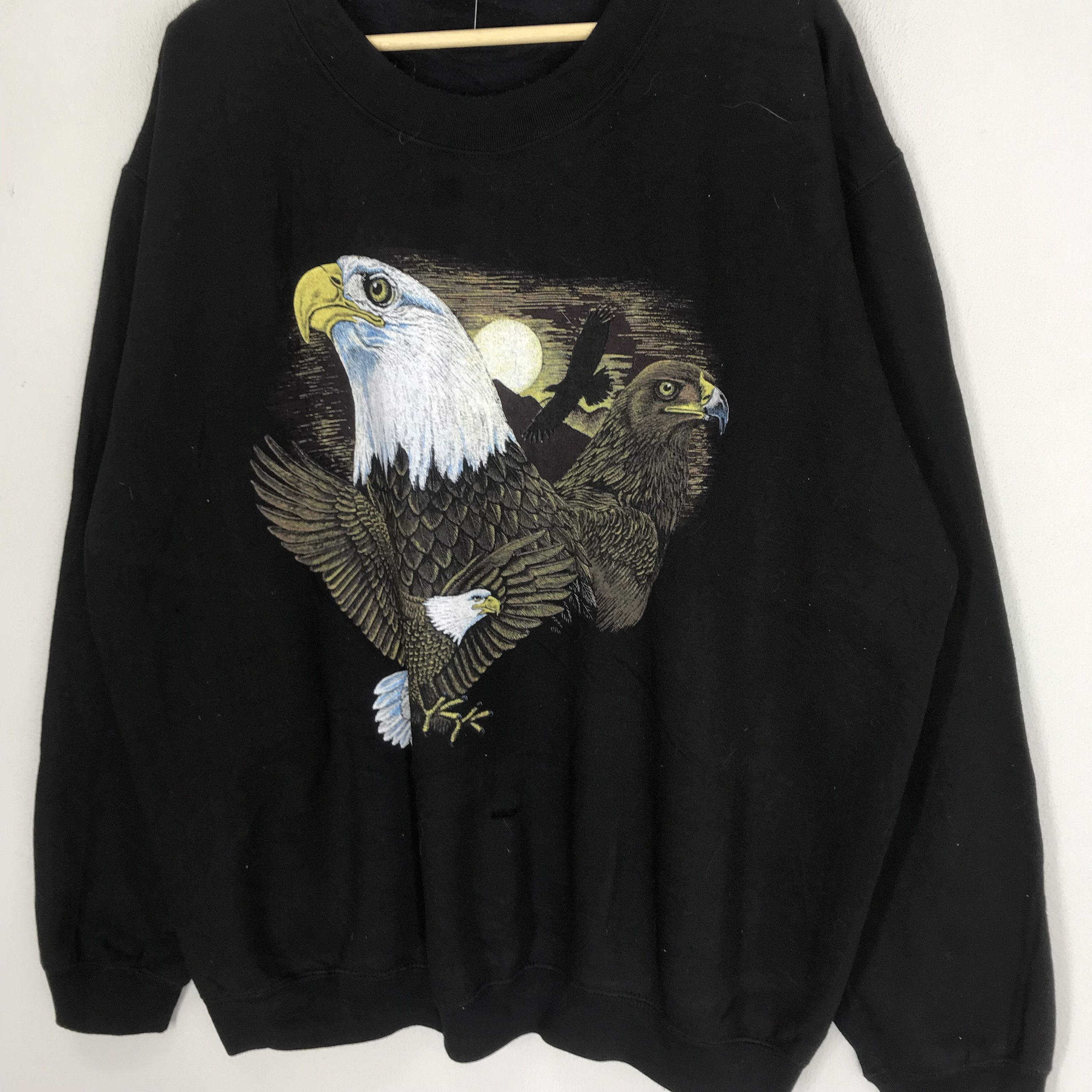 American Eagle Outfitters Vintage 90s Alaska Bald Eagles Black Sweatshirt - 447 Size US XXL / EU 58 / 5 - 3 Thumbnail