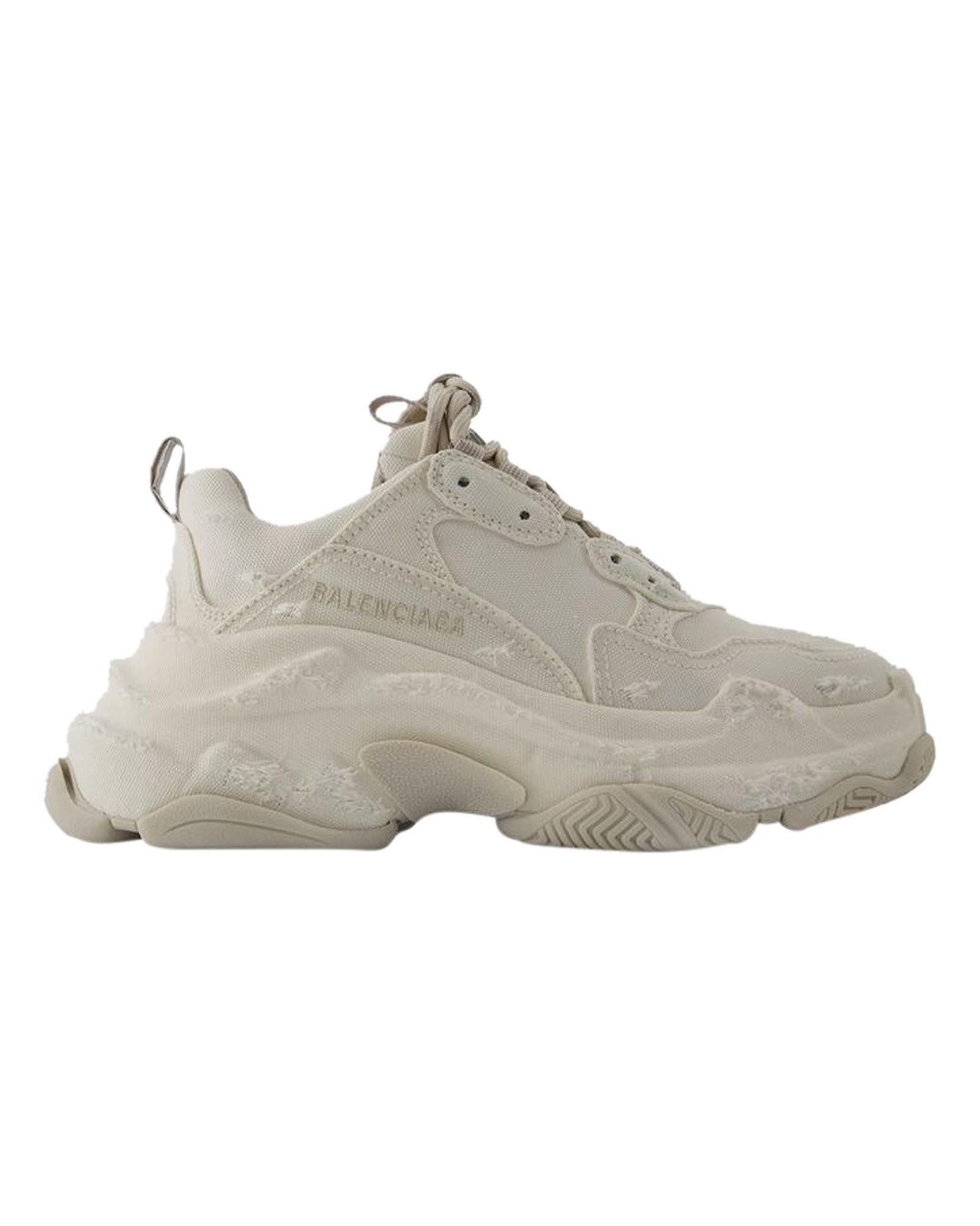 image of Balenciaga Beige Synthetic Triple S Sneakers, Women's (Size 8)