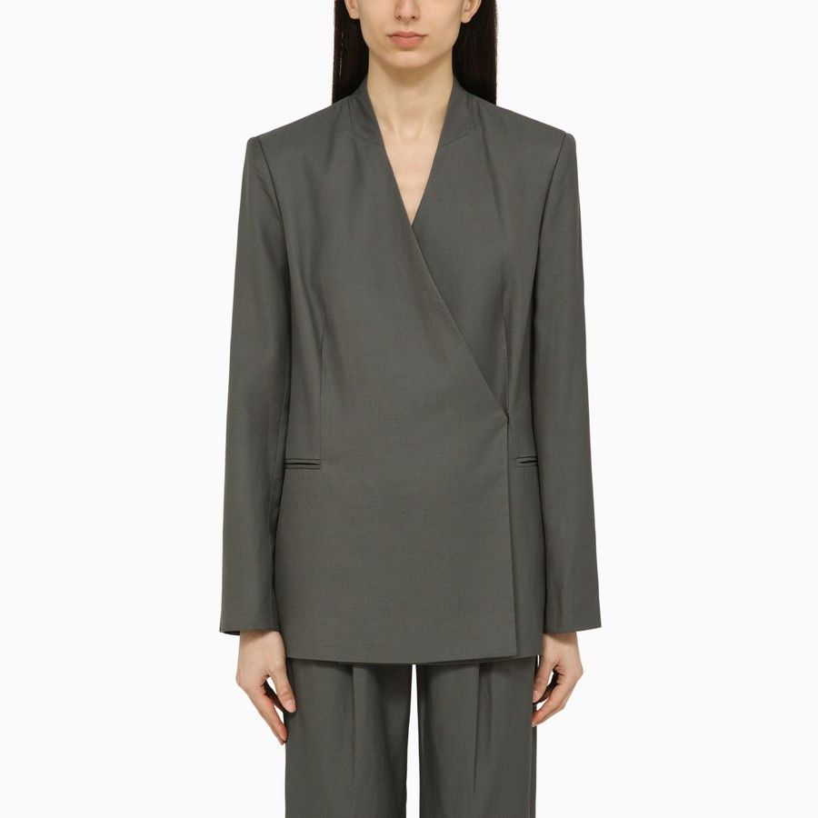 Loulou de Saison o1d2blof0824 Sandyato Single-Breasted Viscose Blazer Size L / US 10 / IT 46 - 1 Thumbnail
