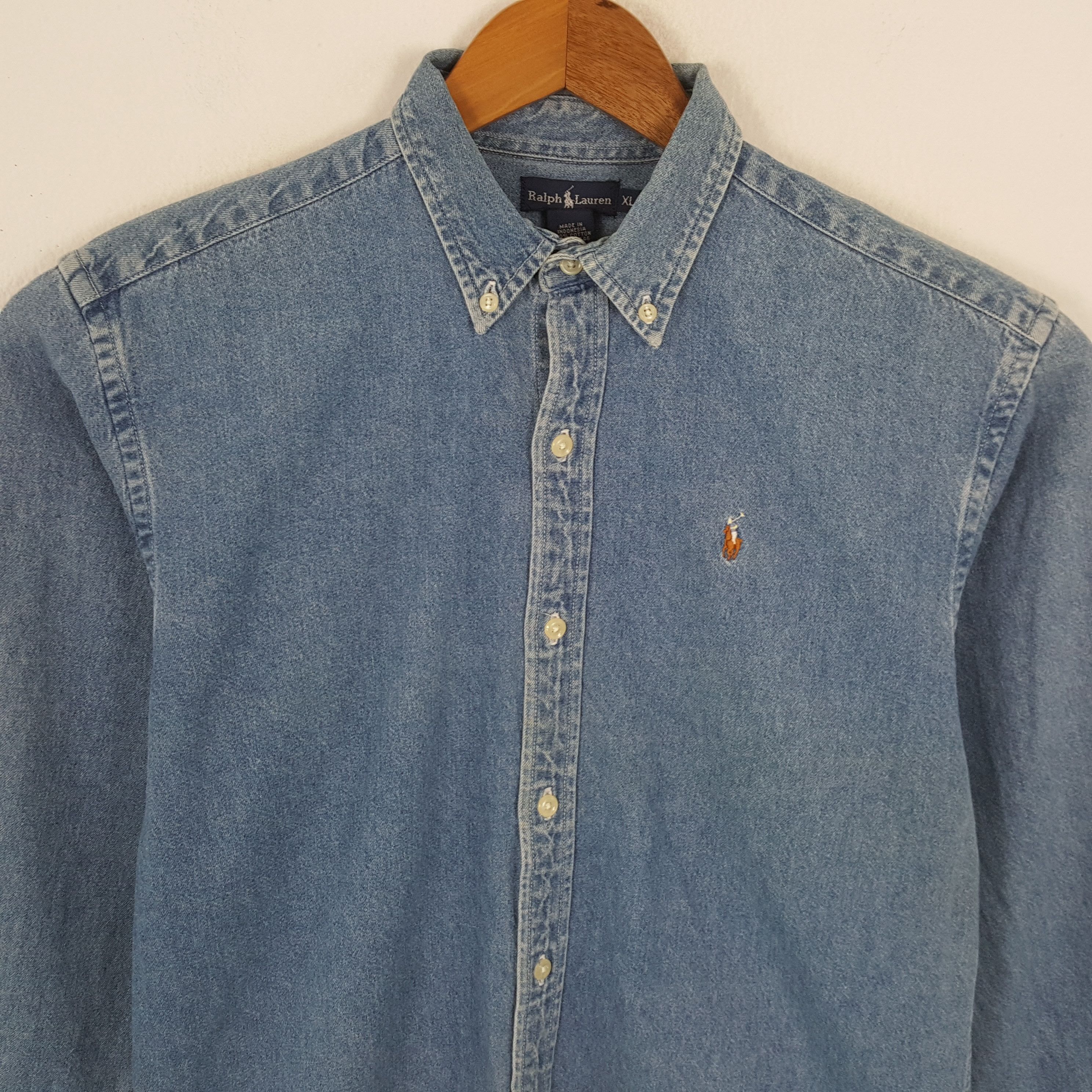 Polo Ralph Lauren × Vintage Vintage POLO by RALPH LAUREN Fashion Brand Denim Shirts Size US M / EU 48-50 / 2 - 2 Thumbnail