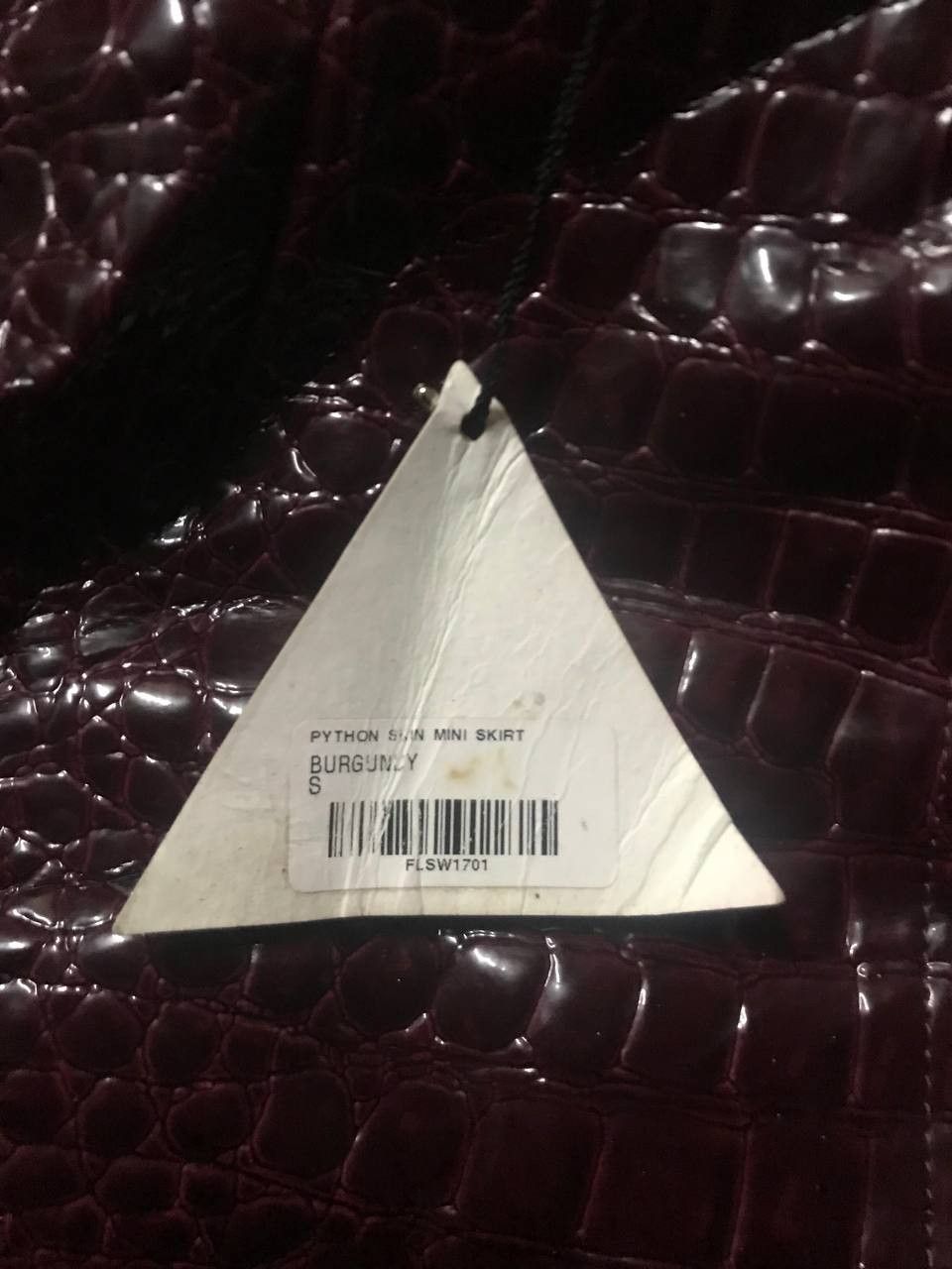 Other Fleamadonna Faux Pyton Skirt Burgundy Apink K-pop Size 24" / US 00 / IT 34 - 4 Thumbnail