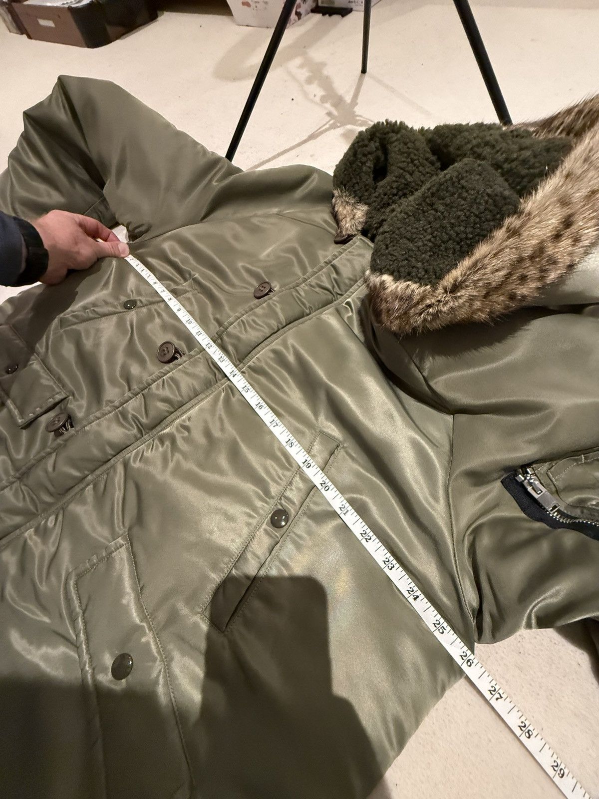 Saint Laurent Paris FW15 Saint Laurent fur hoodie MA-1 parka coat Hedi Slimane Size US L / EU 52-54 / 3 - 3 Thumbnail