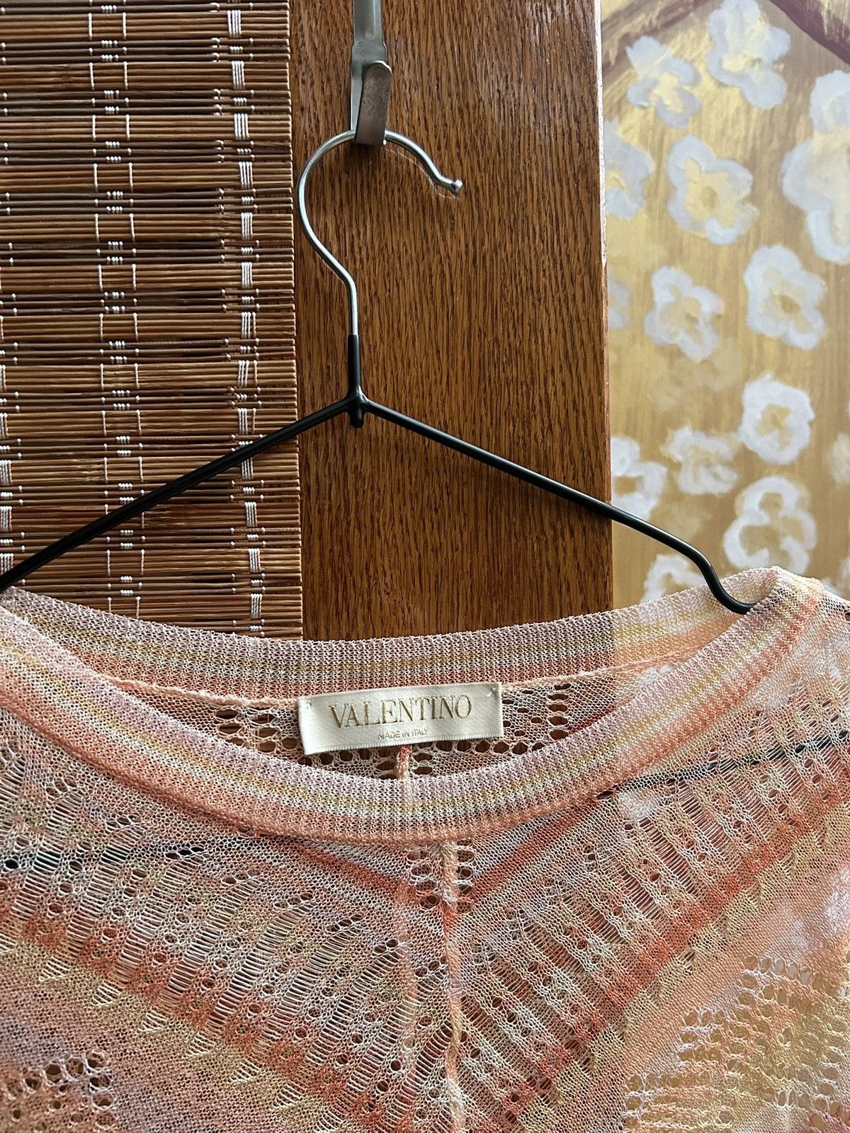 Valentino Valentino Crochet Fringed Striped Fine Knit Silk Poncho Cape Size M / US 6-8 / IT 42-44 - 4 Thumbnail