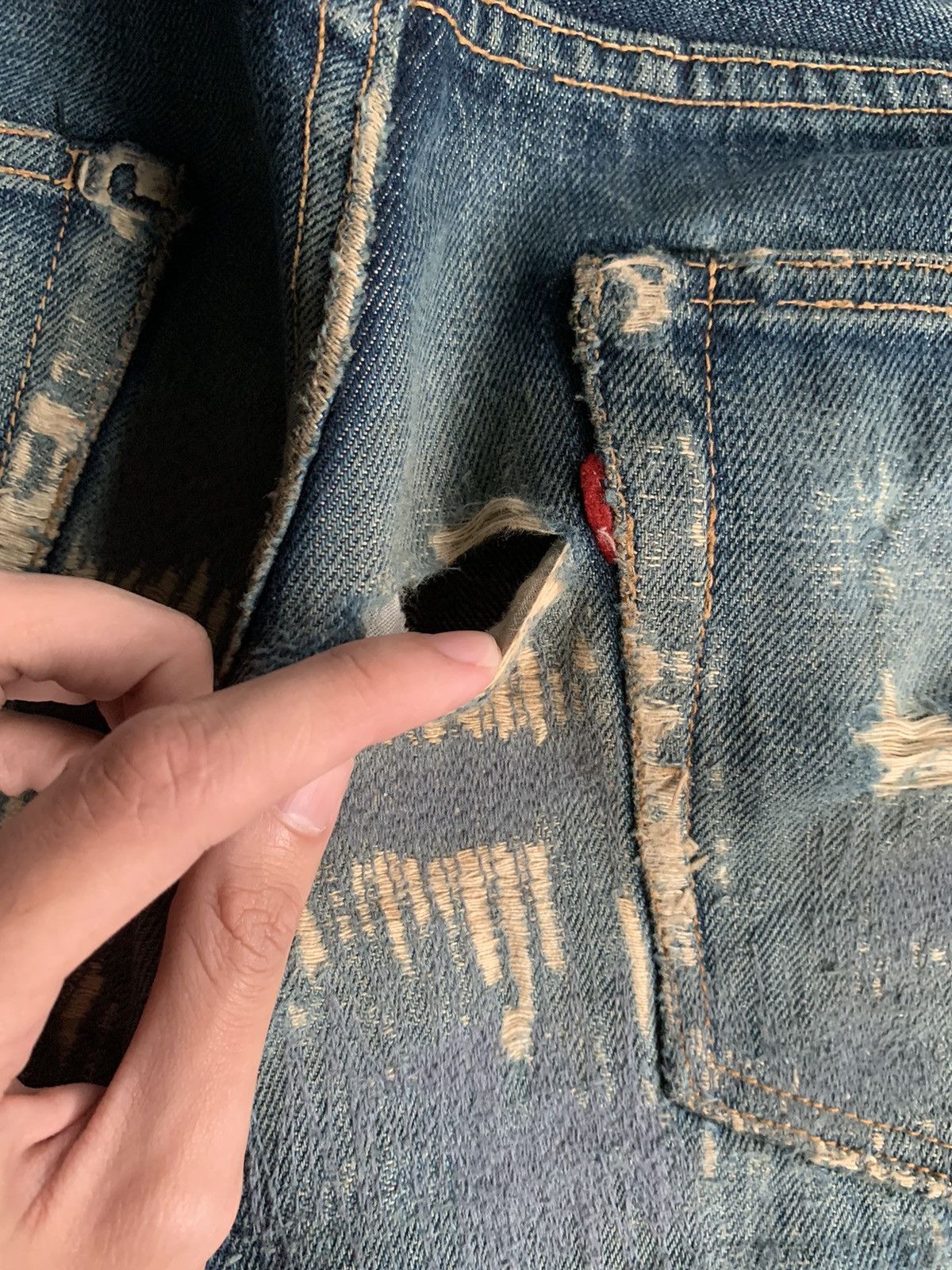 Kapital Vintage Go West Button fly Japan Selvedge distressed denim Size US 30 / EU 46 - 23 Thumbnail