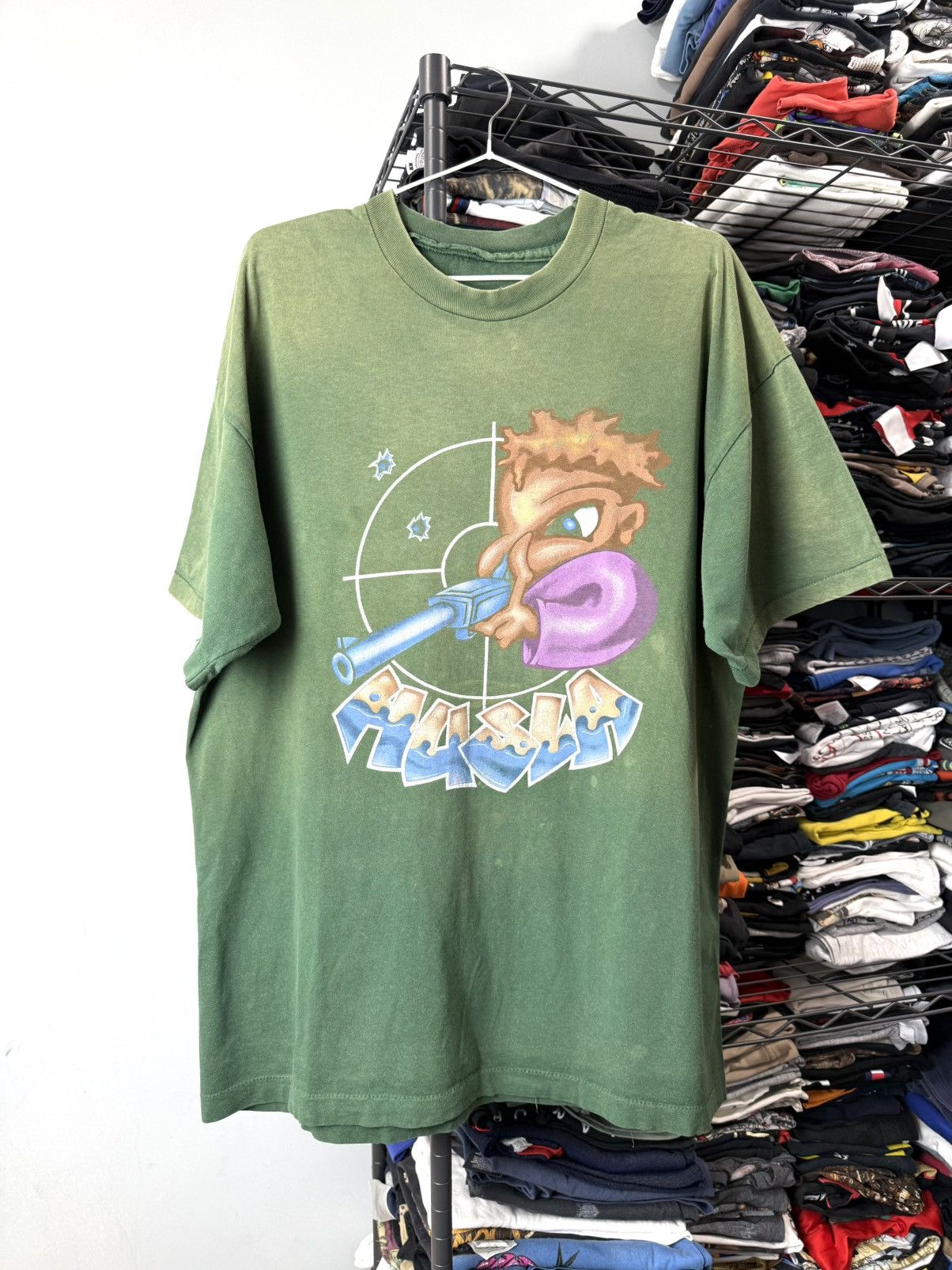 Band Tees × Rap Tees Rare! 1990’s Vintage Graffiti Rap Husla Gangsters T Shirt Size US XL / EU 56 / 4 - 1 Thumbnail