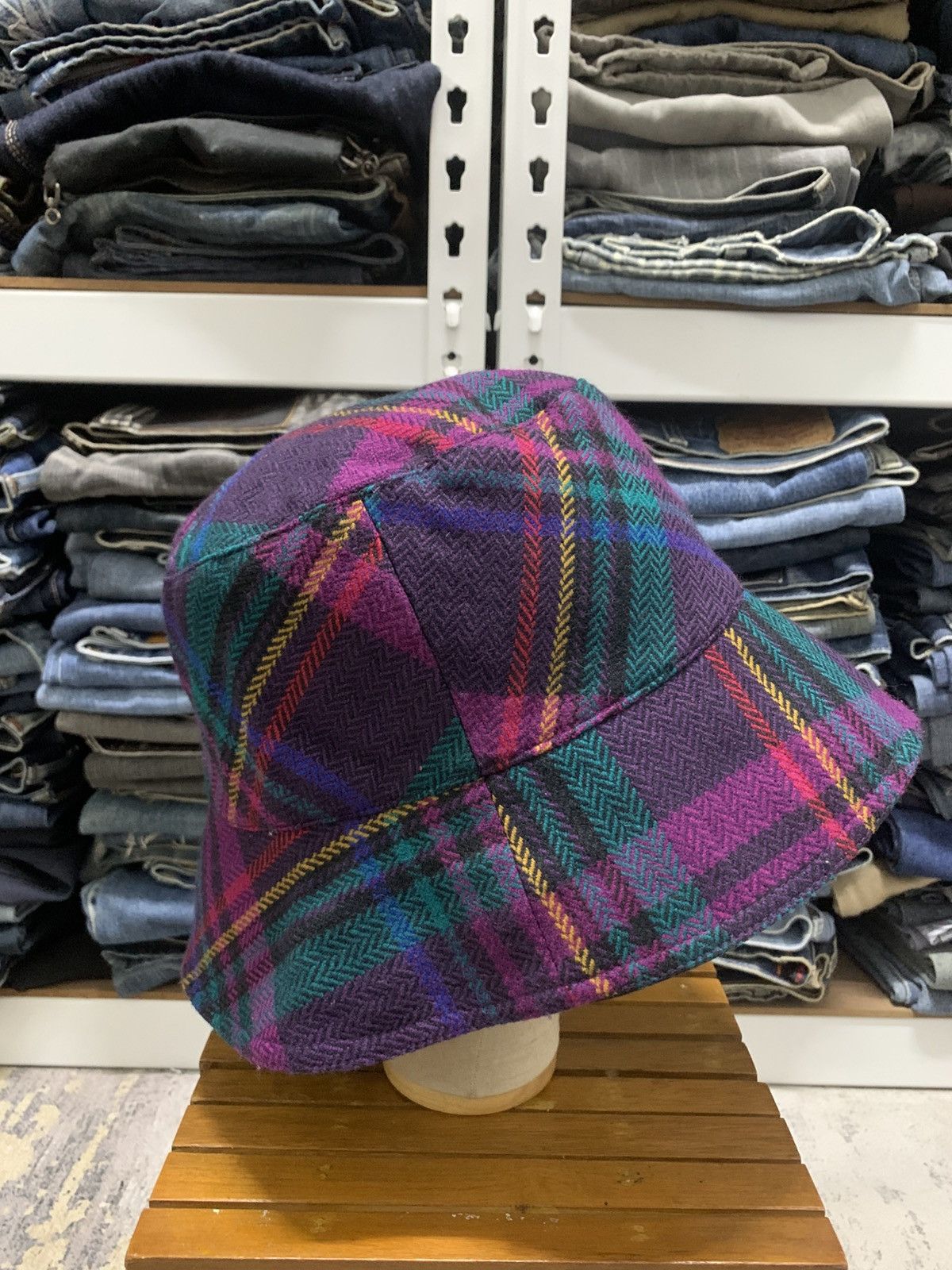 Japanese Brand Japanese Brand Multicolour Tartan Retro Bucket Hat Size ONE SIZE - 3 Thumbnail