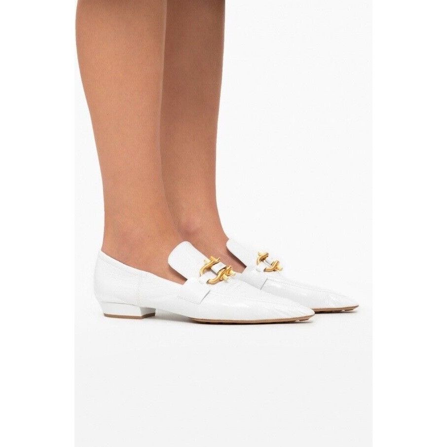 Bottega Veneta NEW BOTTEGA VENETA Mocassins Madame White Gold Sz 40.5 Loafe Size US 10.5 / IT 40.5 - 2 Thumbnail