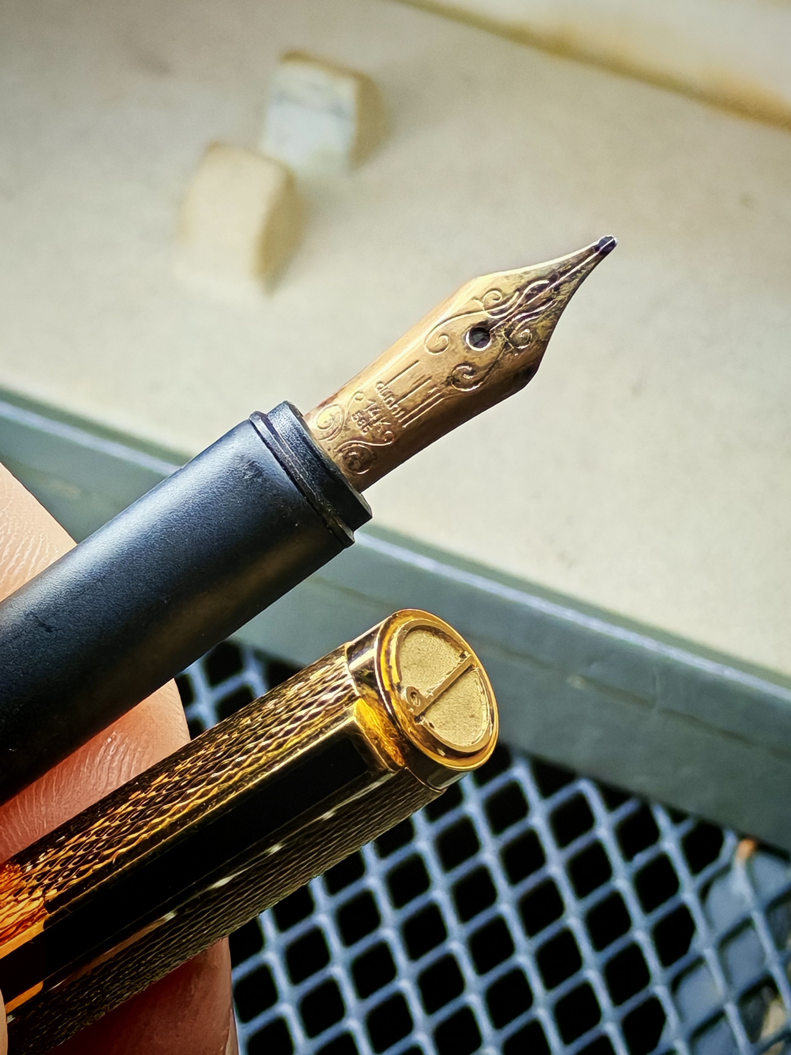 Alfred Dunhill Dunhill Gemline Fountain Pen Gold Plated Barley 14K Size ONE SIZE - 8 Thumbnail