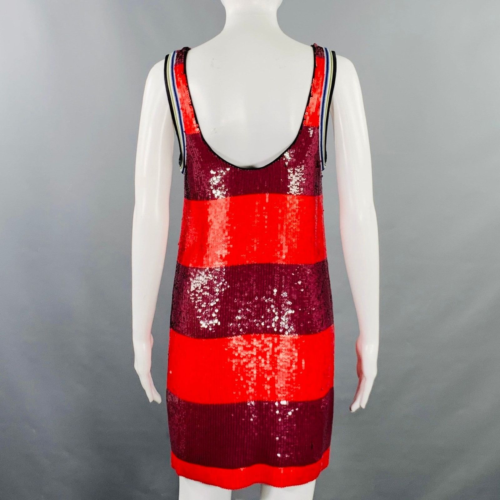 3.1 Phillip Lim Size S Silk Stripe Tank Shift Dress in Red, Women's — image 3 of 6