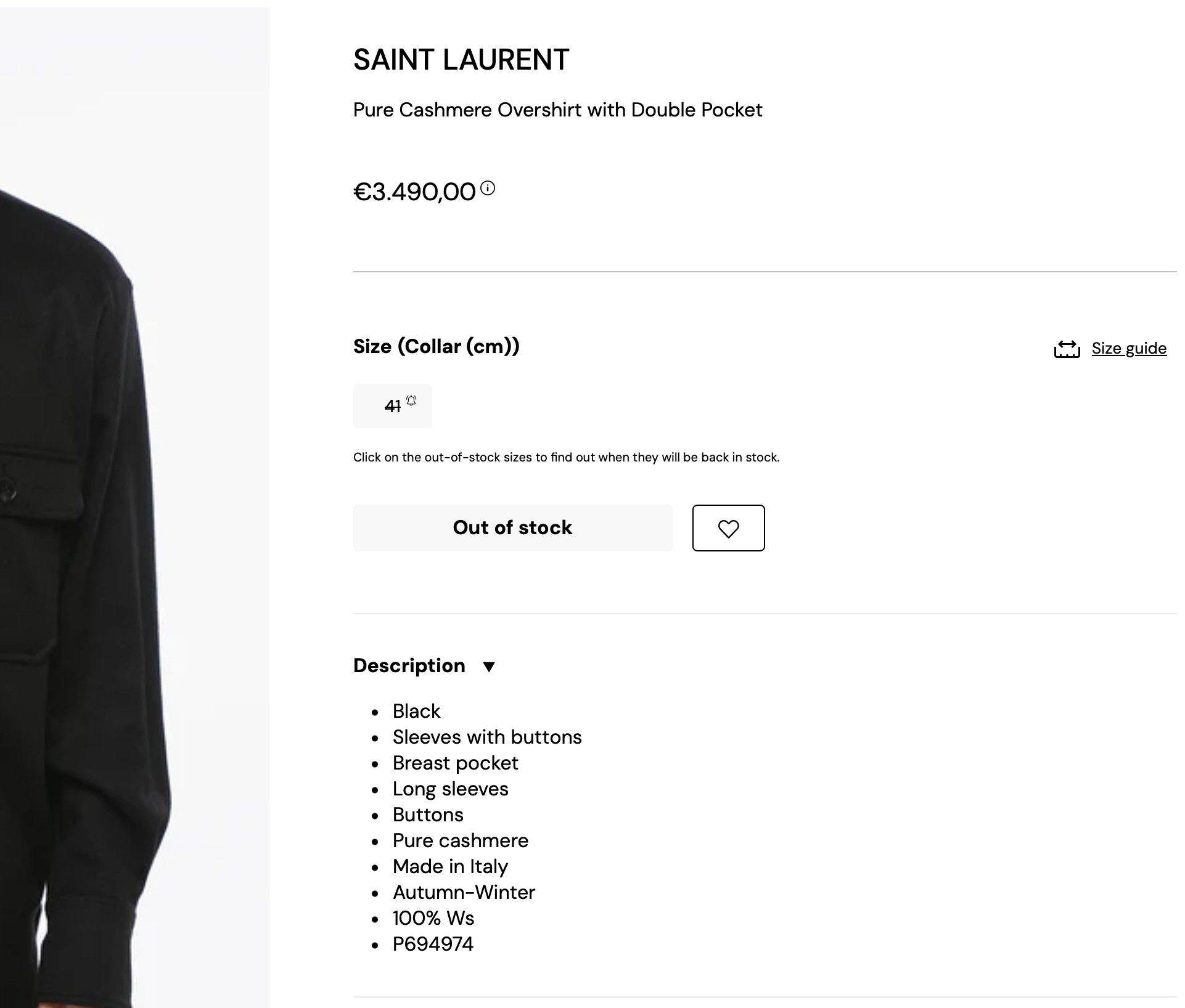 Saint Laurent Paris SL Pure Cashmere Overshirt Size US L / EU 52-54 / 3 - 21 Thumbnail