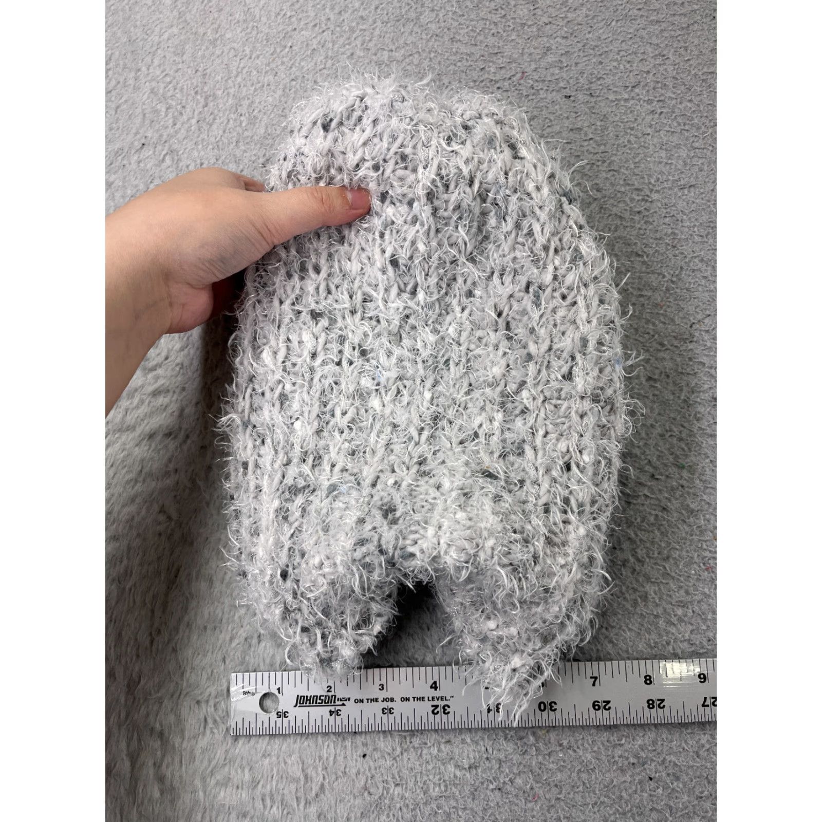Vintage Mixit Beanie Womens One Size Light Gray Knit Acrylic Blend Fuzzy Ski Pom Hat Beanie Womens Winter Light Gray Ski Womens Size ONE SIZE - 5 Thumbnail