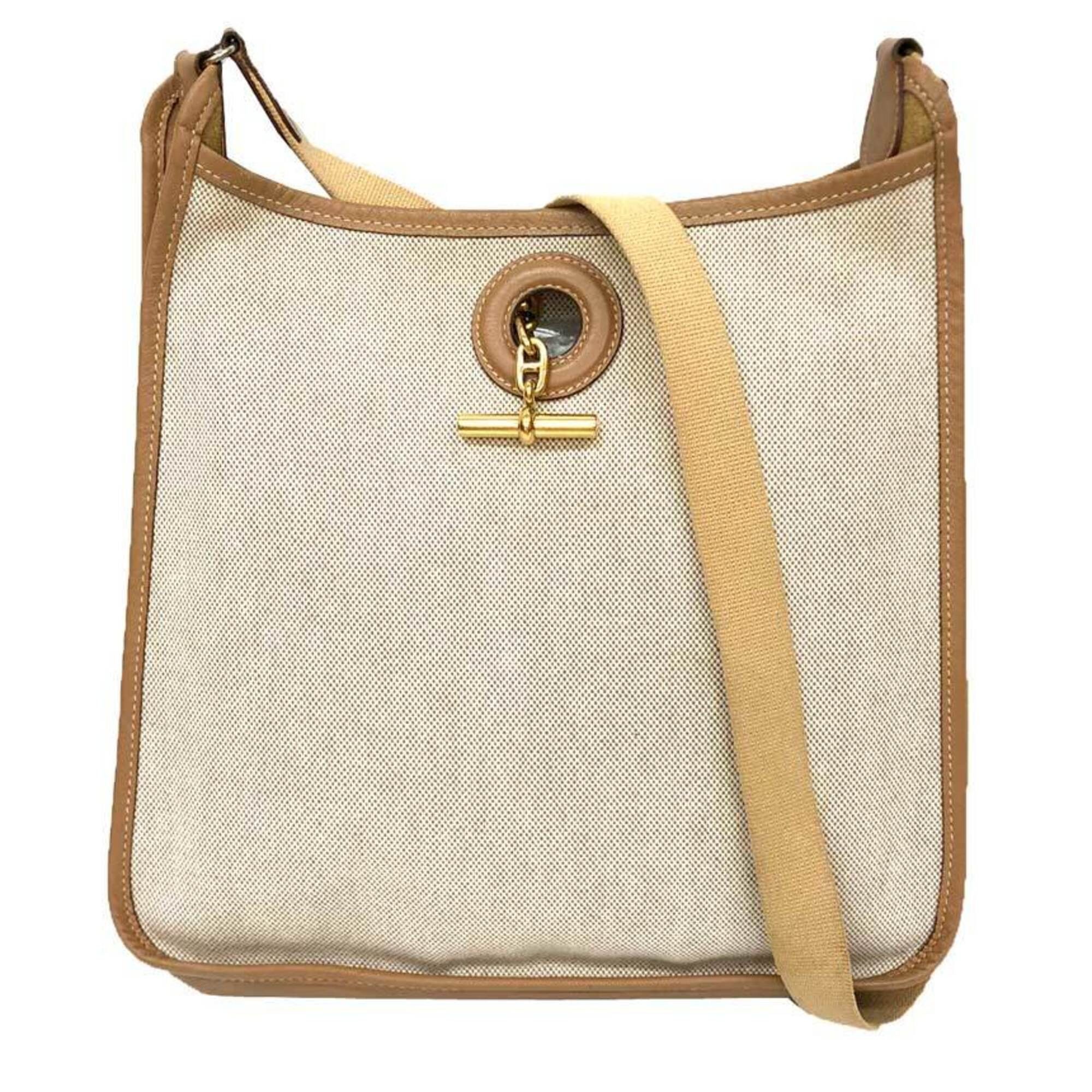 Hermes Hermes Vespa PM Shoulder Bag, Canvas x Leather, Camel Natural Size ONE SIZE - 1 Thumbnail