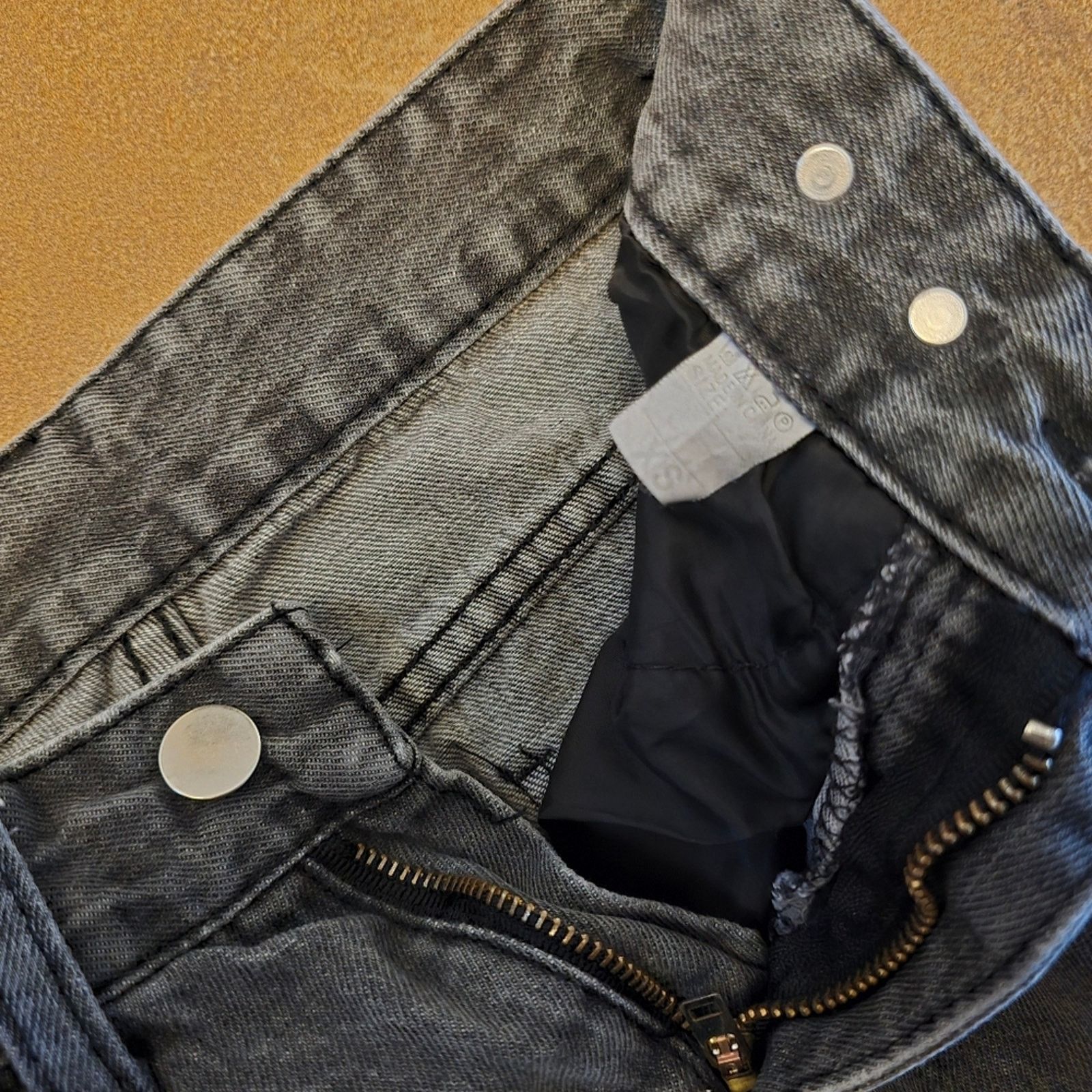 Other Black Faded Denim High Waisted Straight Jean Size 24" / US 00 / IT 34 - 3 Thumbnail