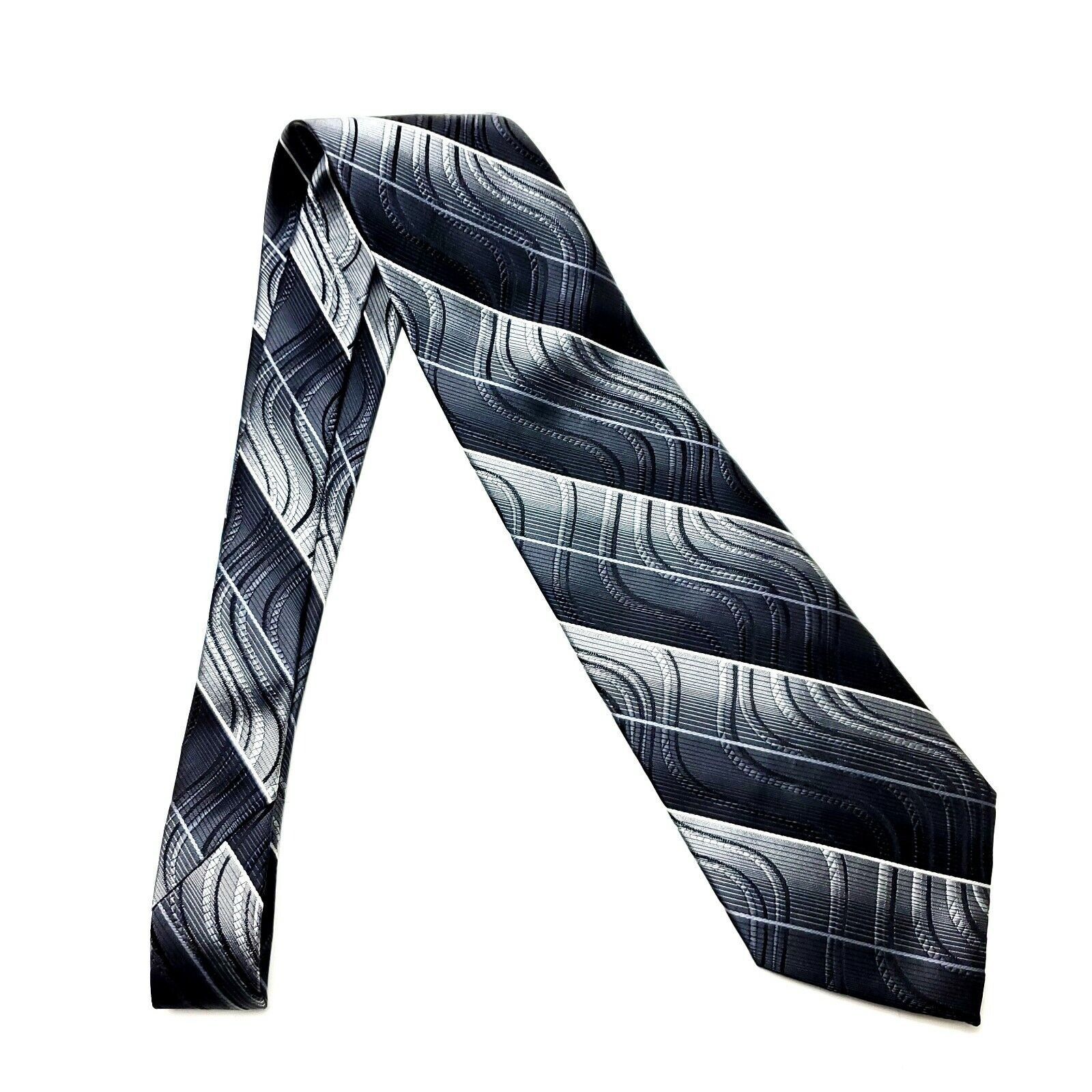 Pierre Cardin Pierre Cardin Silk Tie Woven Gray Abstract Wide Size ONE SIZE - 6 Thumbnail