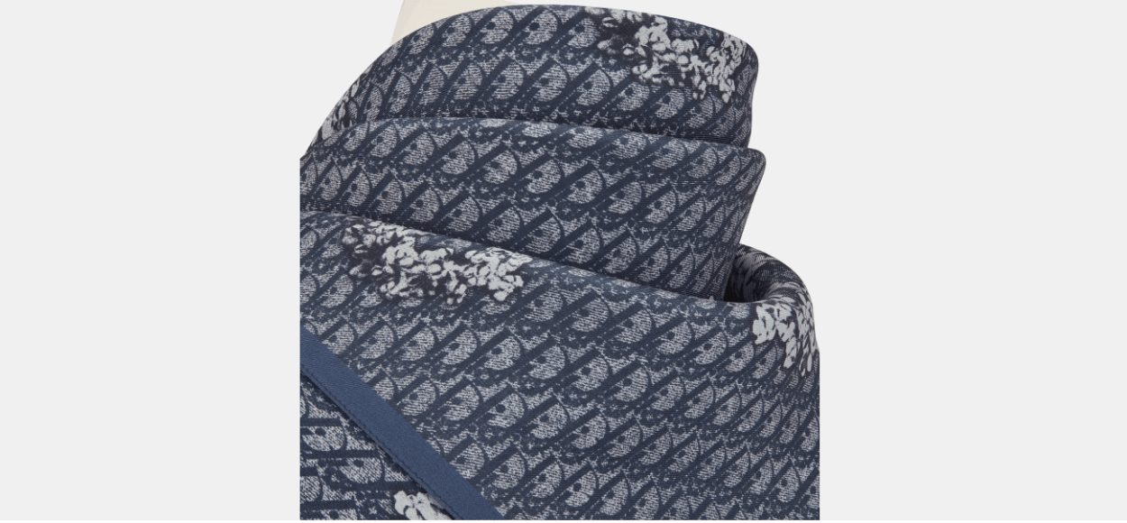 DENIM TEARS × Dior o1w1db10624 Size: OS / Bandana in Navy Blue & Light Gray Size ONE SIZE - 3 Thumbnail