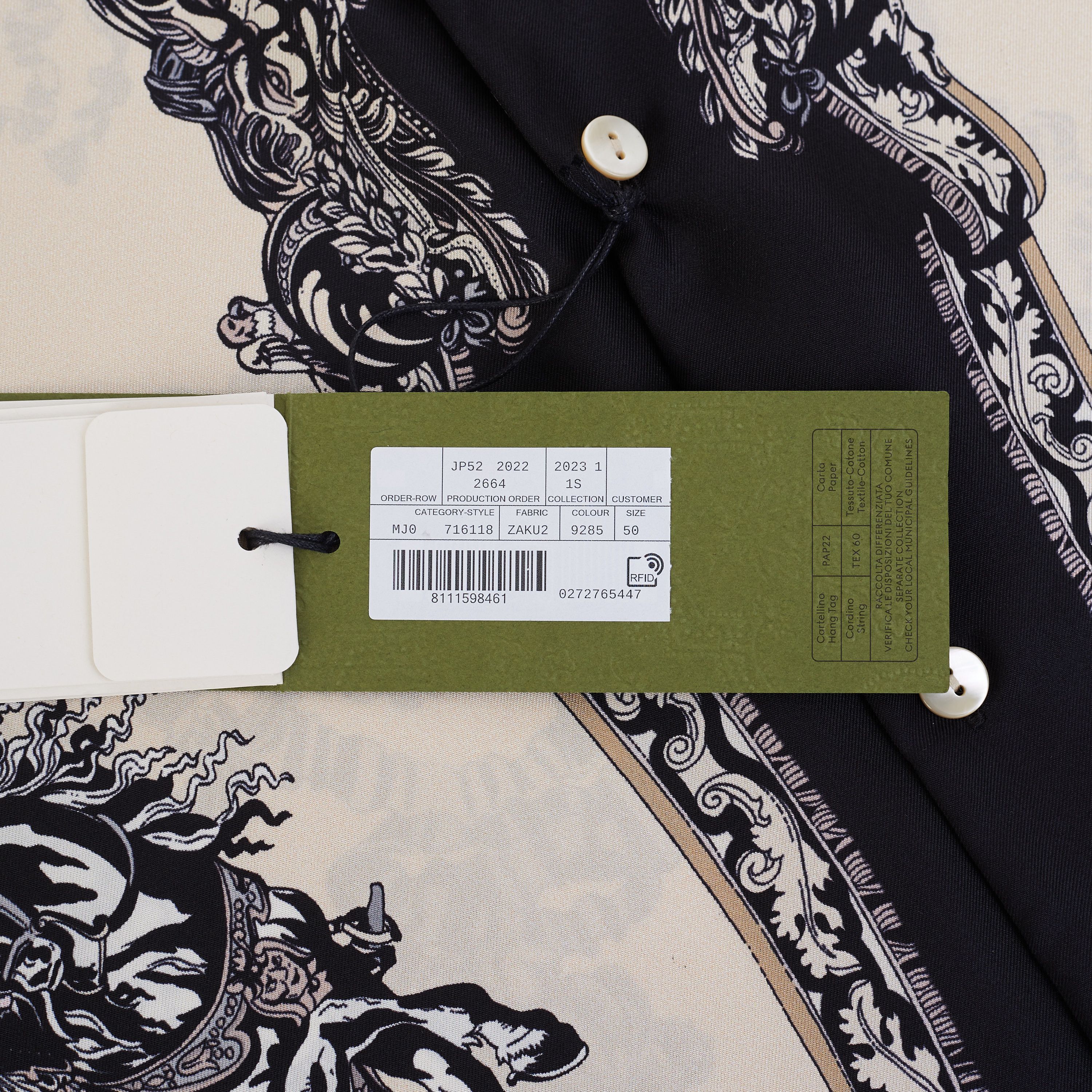 Gucci Bowling Shirt In Ivory And Black Printed Silk Size US M / EU 48-50 / 2 - 10 Thumbnail