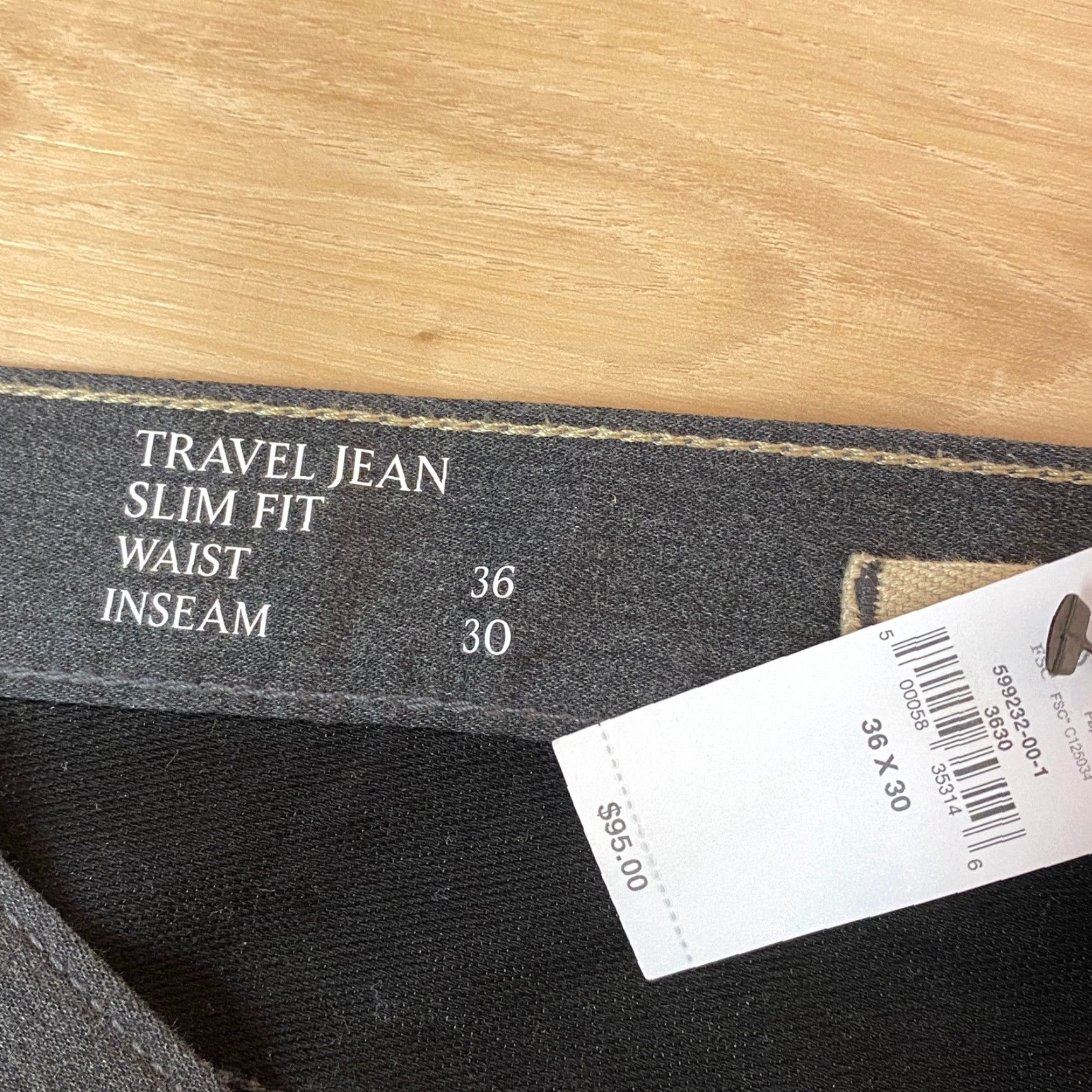 Banana Republic Banana Republic Travel Jeans Mens 36x30 Slim Fit Dark Gray Pants Size US 36 / EU 52 - 3 Thumbnail