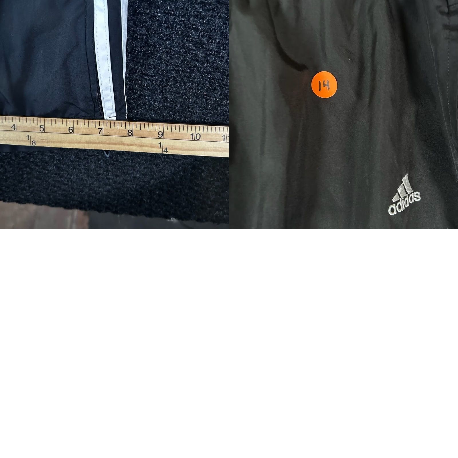 Adidas - We prioritize the key information: "Y2K Adidas Mens Black Track Pants Zip Ankle White Stripes Logo Athletic Size L Size US 33 - 8 Thumbnail