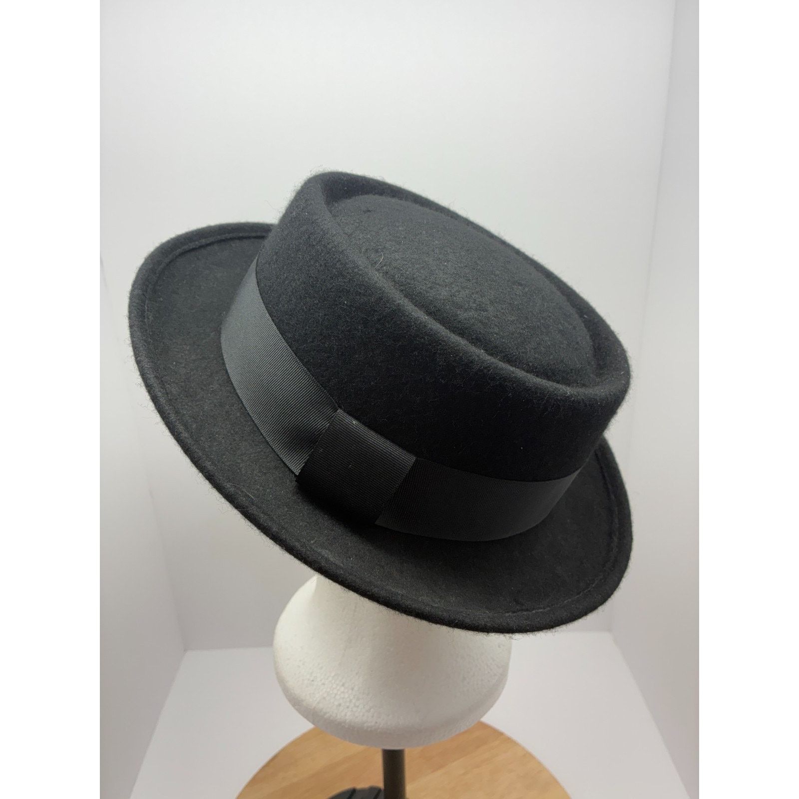Other Rosin Headwear Black Wool Felt Pork Pie Hat – Size M Size ONE SIZE - 6 Thumbnail