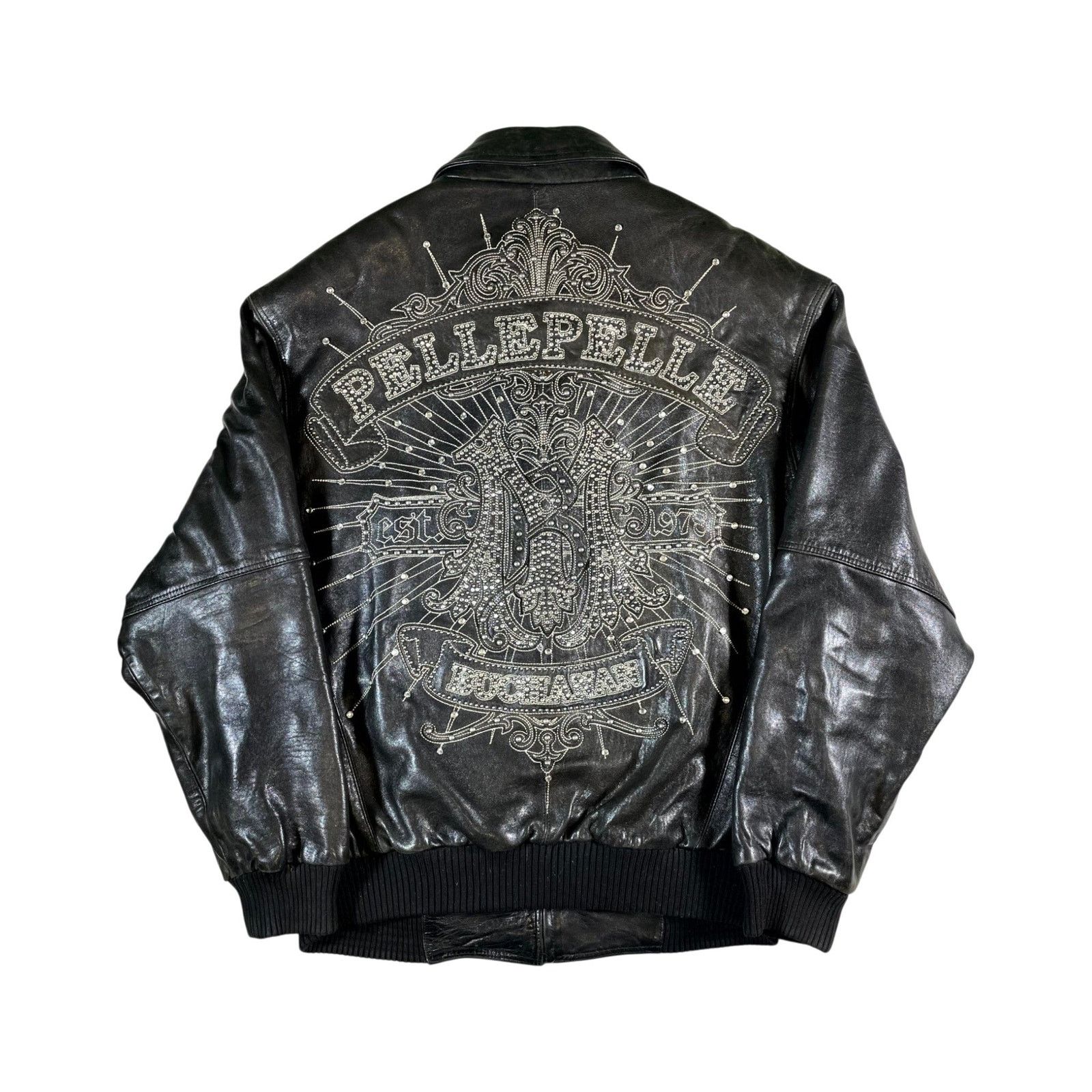 Pelle Pelle Pelle Pelle Vintage Black Bomber Jacket Size US XL / EU 56 / 4 - 2 Thumbnail
