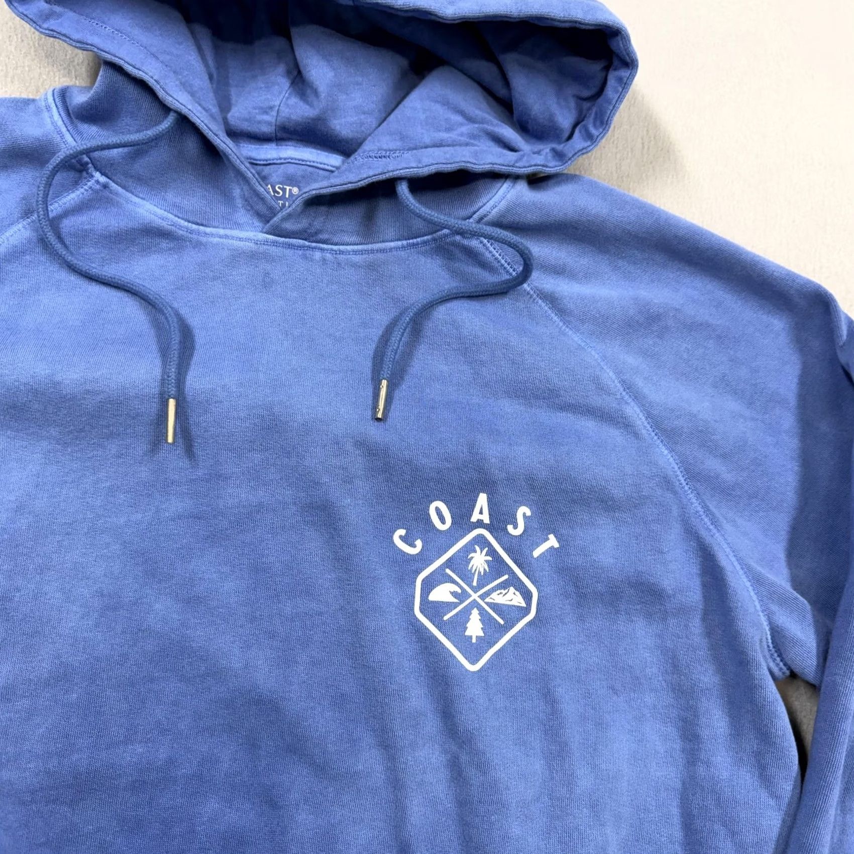 Vintage Coast Hoodie Mens XL Blue Graphic Print Kangaroo Pullover Crew Neck Sweatshirt Size US XL / EU 56 / 4 - 2 Thumbnail