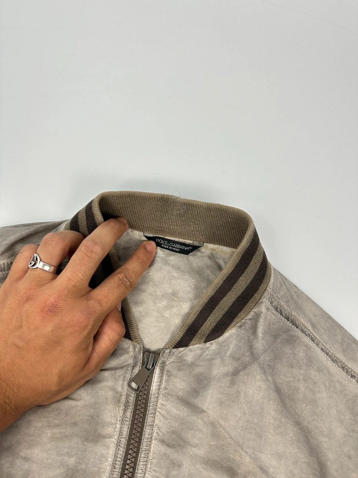 Dolce & Gabbana Dolce & Gabbana Grey Nylon Faded Bomber Jacket Size US M / EU 48-50 / 2 - 8 Thumbnail