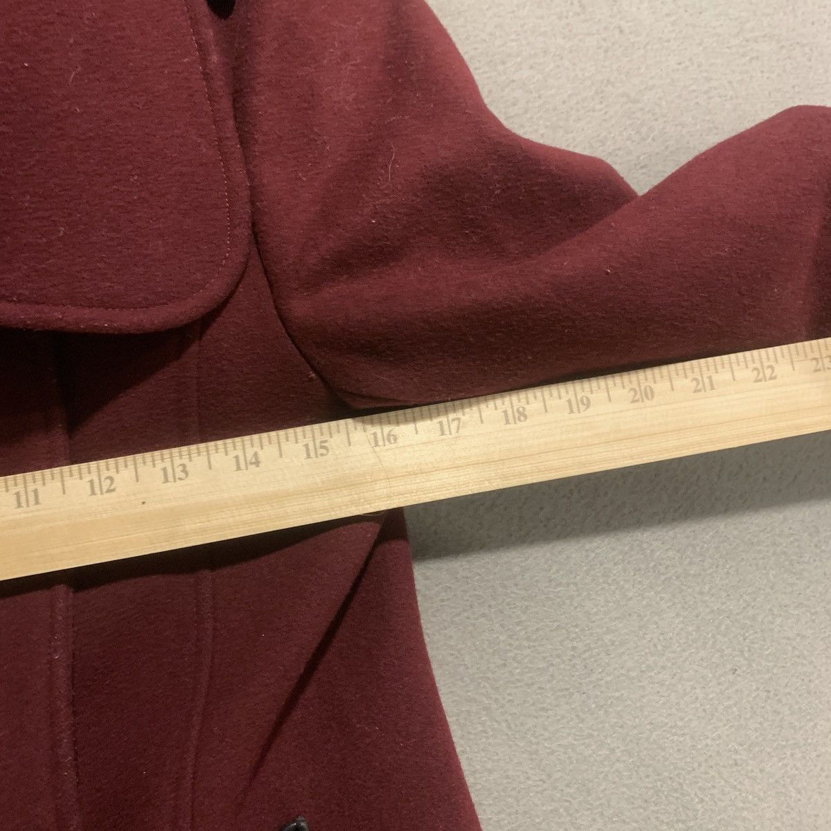 Mackage Mackage Pea Coat Wool Womans Size XS Burgundy Leather Accent Size XS / US 0-2 / IT 36-38 - 11 Thumbnail