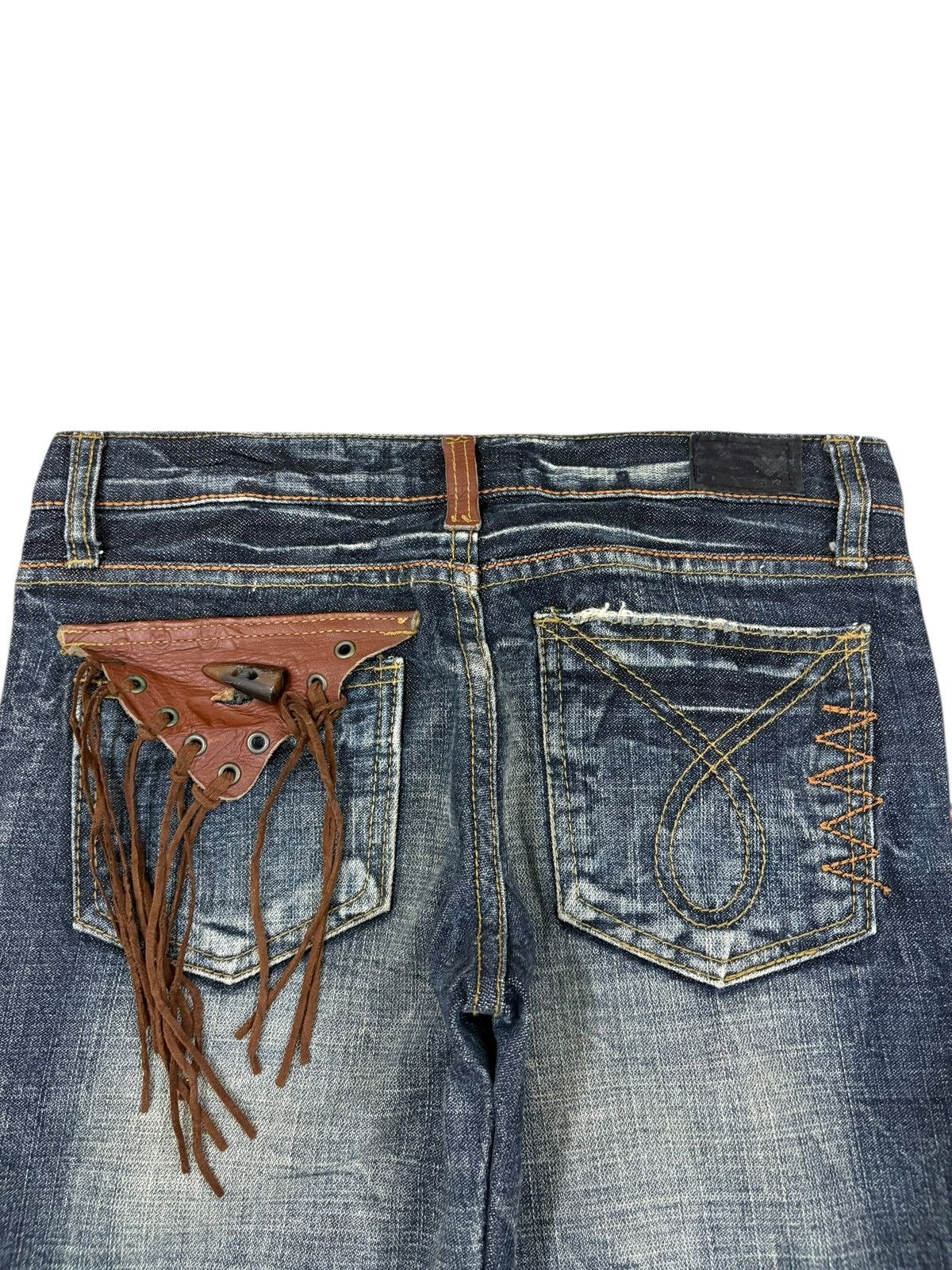 Hysteric Glamour Vintage Japanese Brand Rusty Distress Low Rise Flare Jeans Size 29" - 3 Thumbnail