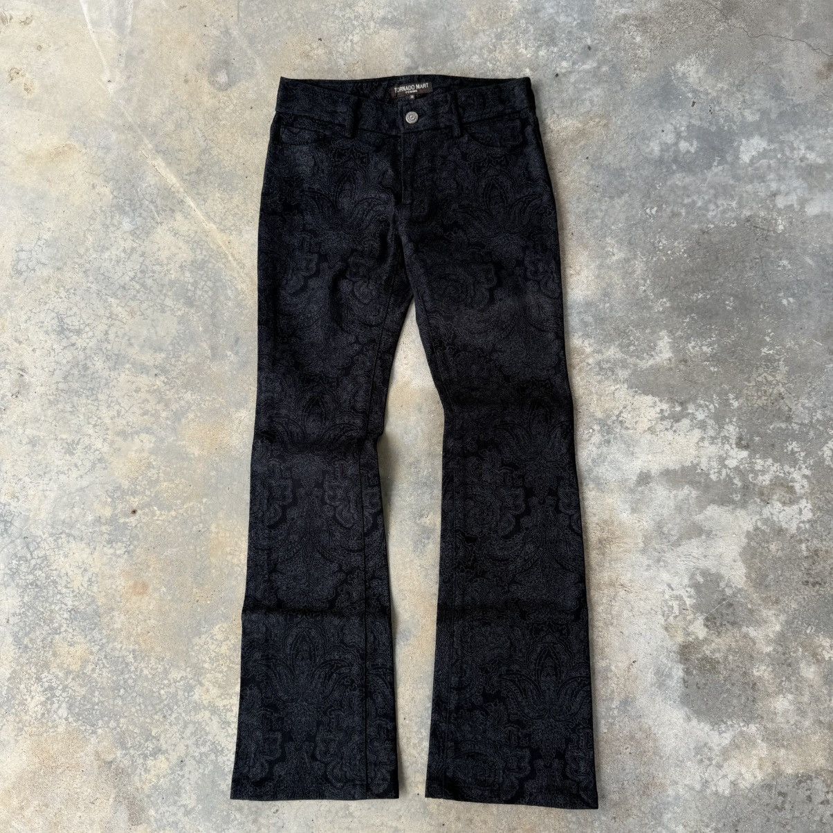 Vintage Tornado Mart Femme Paisley Pattern Flare Jeans
