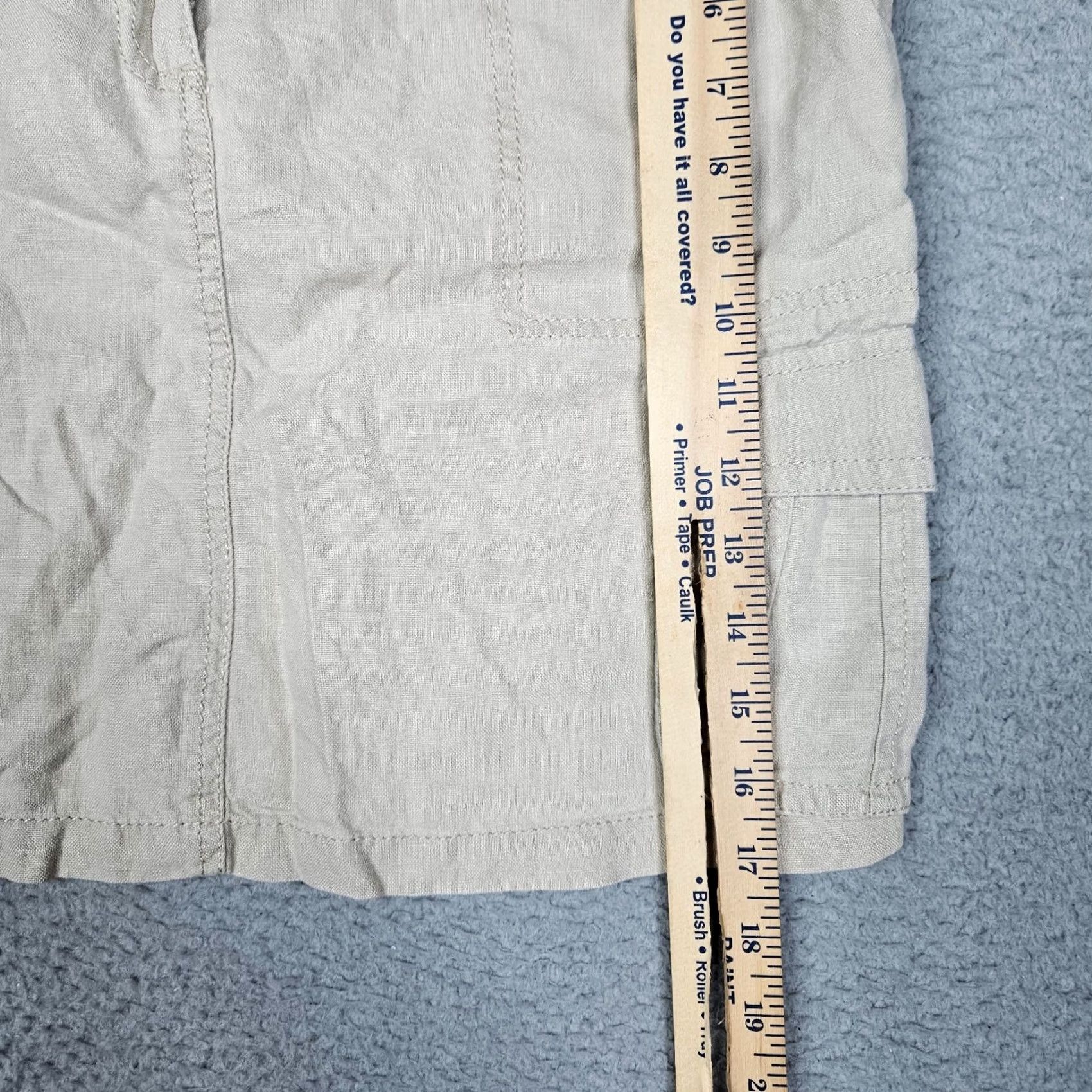 Ann Taylor Ann Taylor Women's Skirt Cargo Pockets 100% Linen Beige Size 6 Short, Beige, Regular, Wool? Size 28" / US 6 / IT 42 - 4 Thumbnail