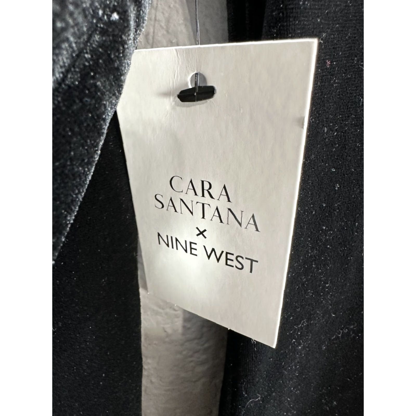 Nine West NINE WEST Cara Santana Black Velvet Dress V-Neck Bodycon Evening Sz L NWT Womens Size L / US 10 / IT 46 - 5 Thumbnail