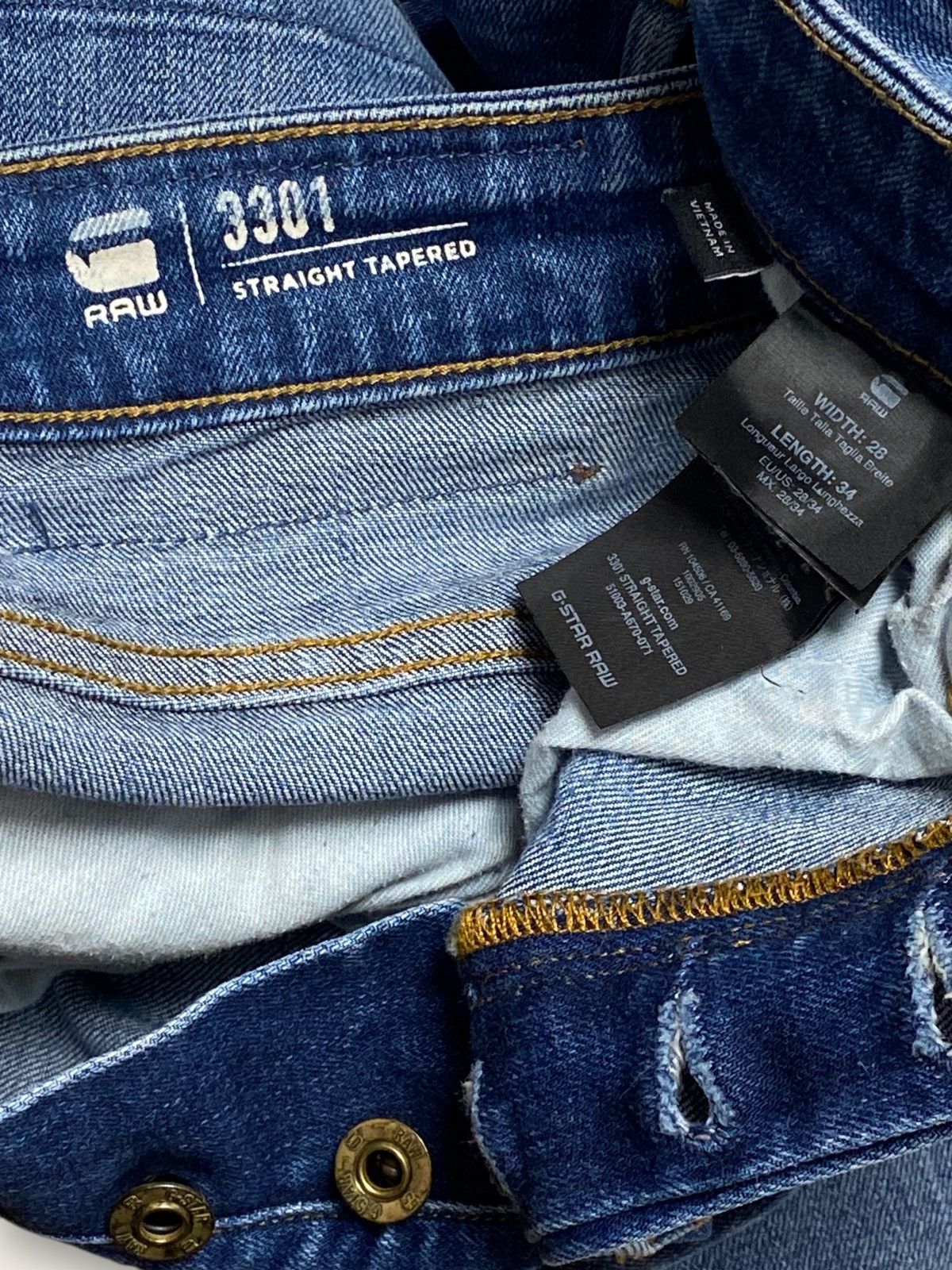 G-Star Vintage G STAR RAW Straight Tapered Denim Jeans Blue Y2K Size US 31 - 7 Thumbnail