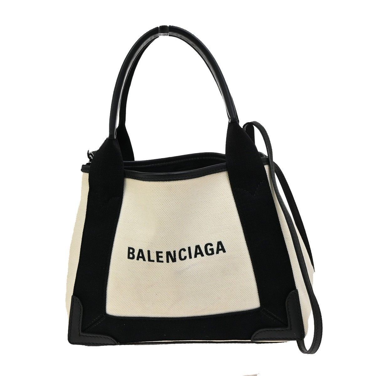 Balenciaga Balenciaga Navy Cabas Canvas with Leather Size ONE SIZE - 1 Thumbnail