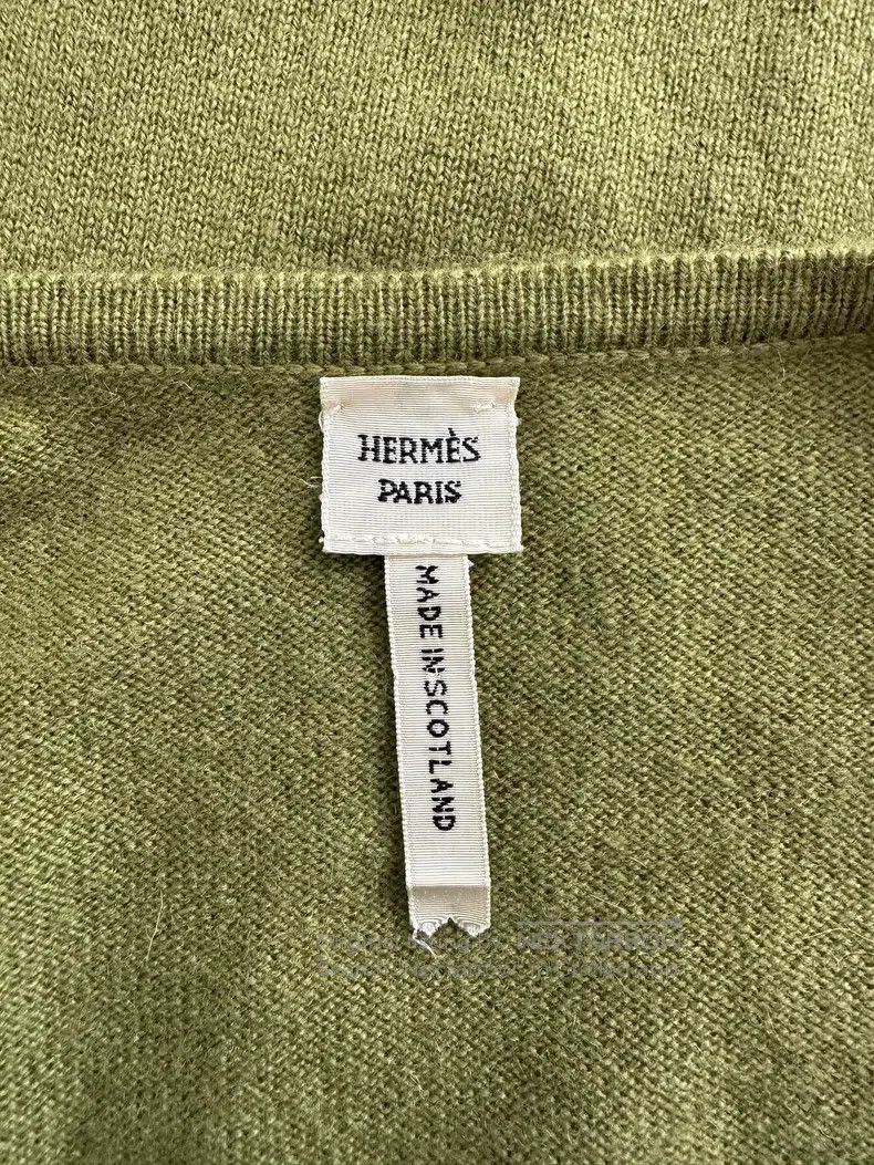 Hermes Hermes Green Cashmere Zip Knit Top, Women's Size XS / US 0-2 / IT 36-38 - 9 Thumbnail