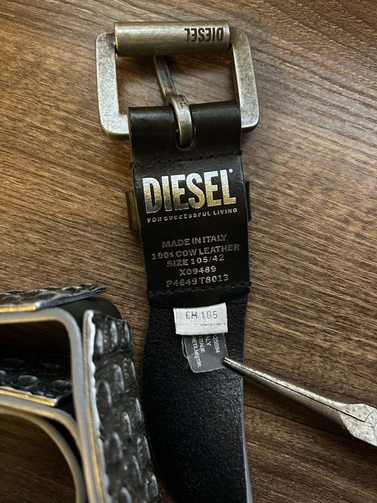 Diesel Diesel Crocodile Belt Size 42 - 7 Thumbnail
