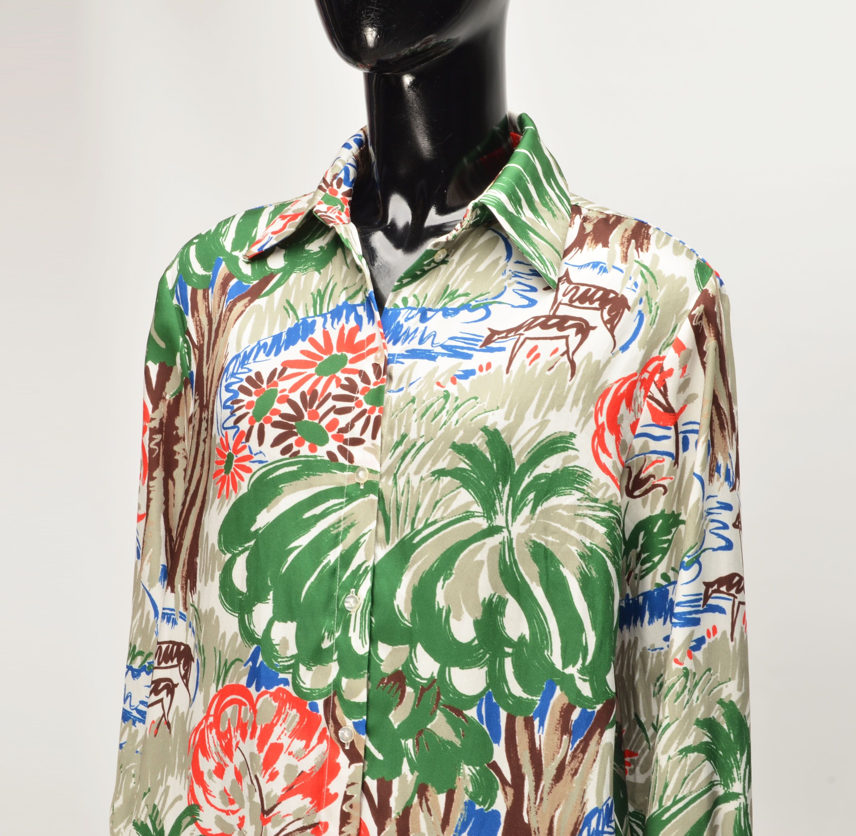 Victoria Beckham Victoria Beckham Deer Forest Print Button Up Shirt Woodland Size M / US 6-8 / IT 42-44 - 2 Thumbnail