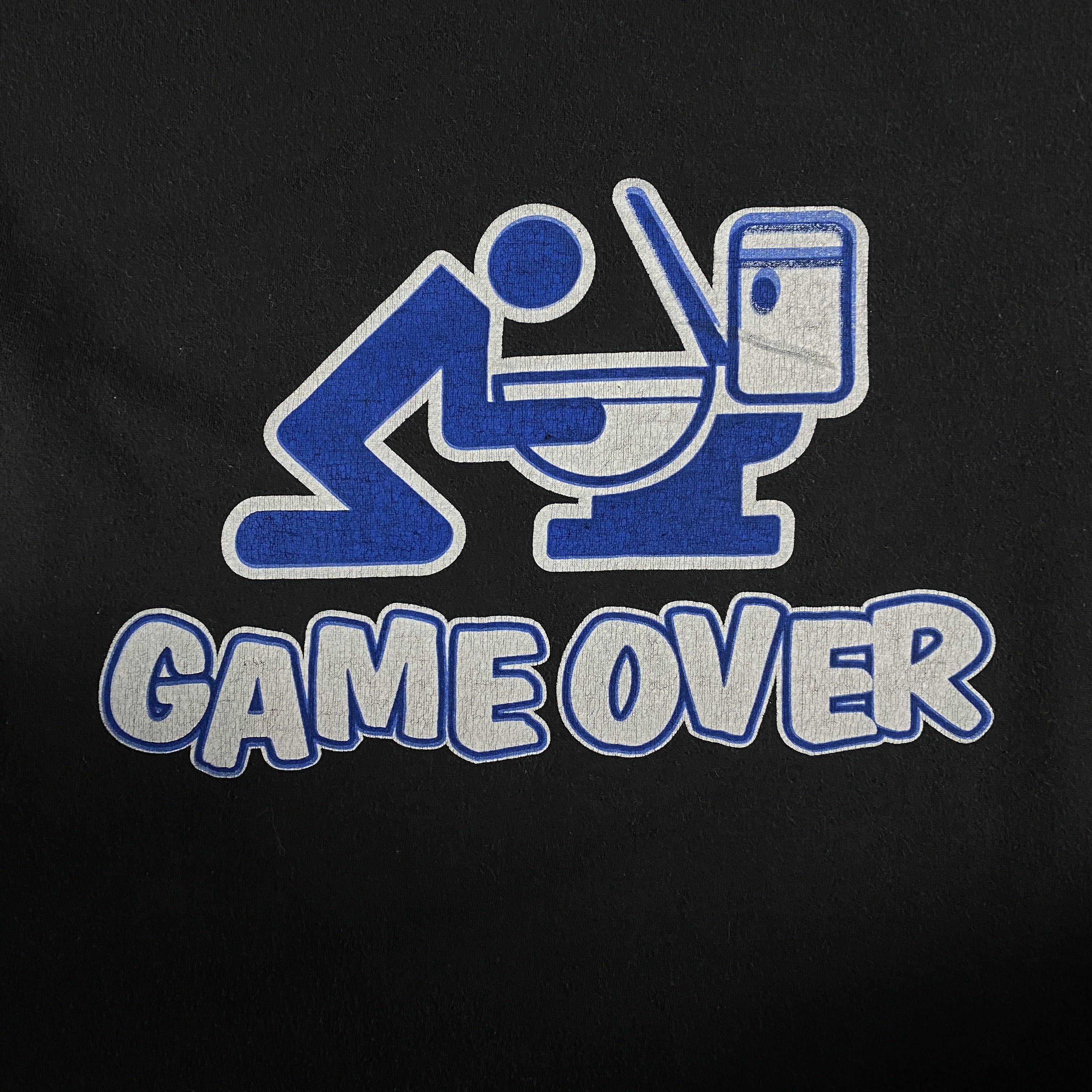 Vintage Mens Vintage T-Shirt Game Over Puke Toilet Size L Size US L / EU 52-54 / 3 - 4 Thumbnail