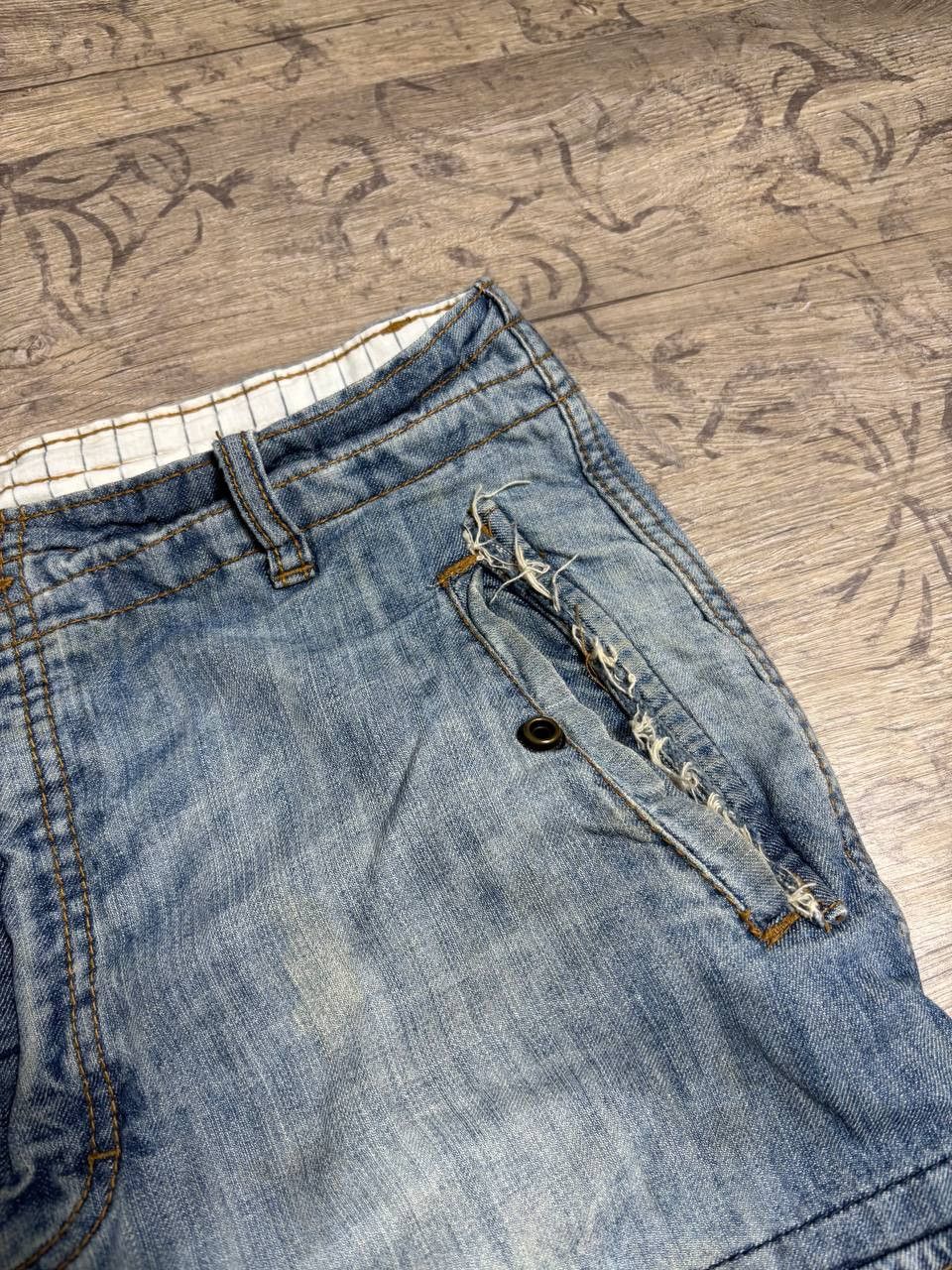 Japanese Brand VTG Balenci! IfSixWasNine type! CARGO Distressed Fade Shorts Size US 34 / EU 50 - 6 Thumbnail