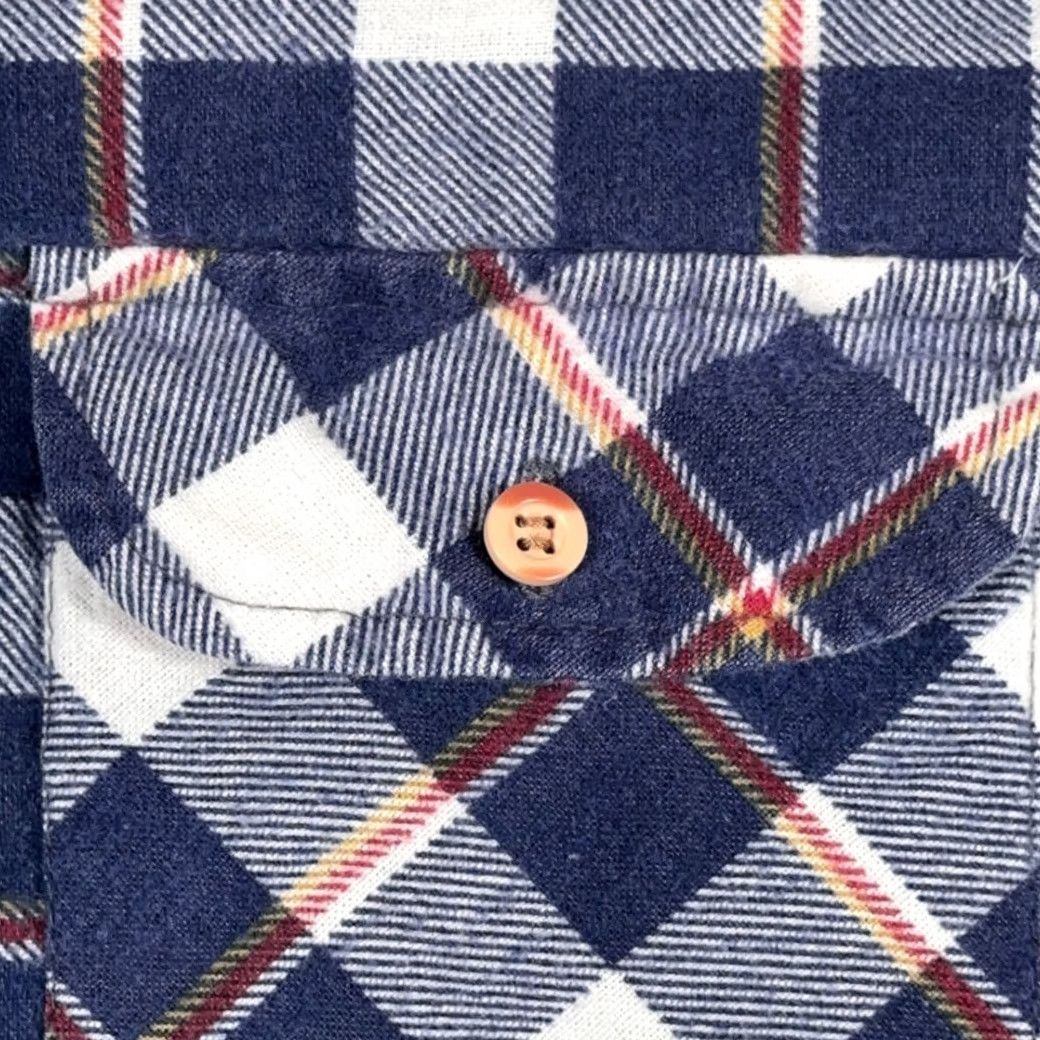 Fruit Of The Loom VINTAGE Fruit of the Loom Shirt Plaid Flannel Shacket 90s Blue Adult LARGE Button-Up Long Sleeve Mens Regular XS? Size US L / EU 52-54 / 3 - 6 Thumbnail