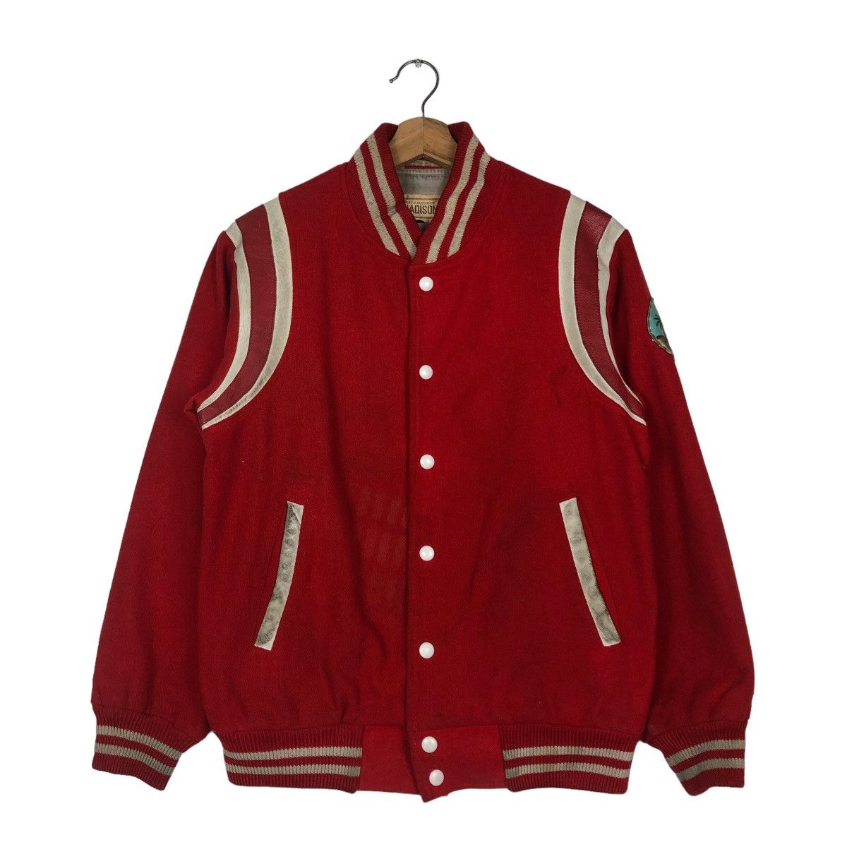 Japanese Brand 🔥Vintage Bomber Varsity Jacket Madison Hawaii Patches Big Size US L / EU 52-54 / 3 - 1 Thumbnail