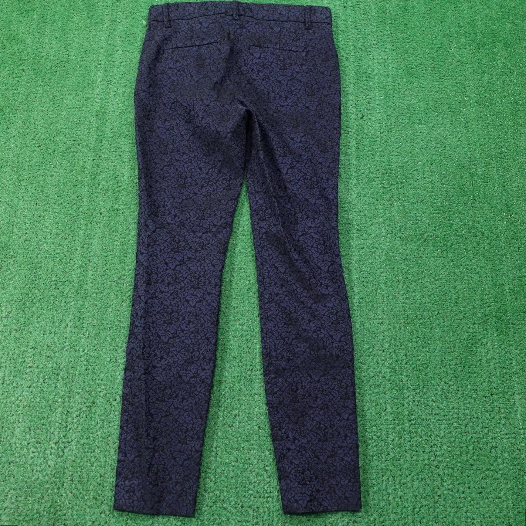 Gap Gap Womens Skinny Ankle Pants 0R Blue Floral Jacquard Dressy 29x27 Trousers Size 25" / US 0 / IT 36 - 4 Thumbnail